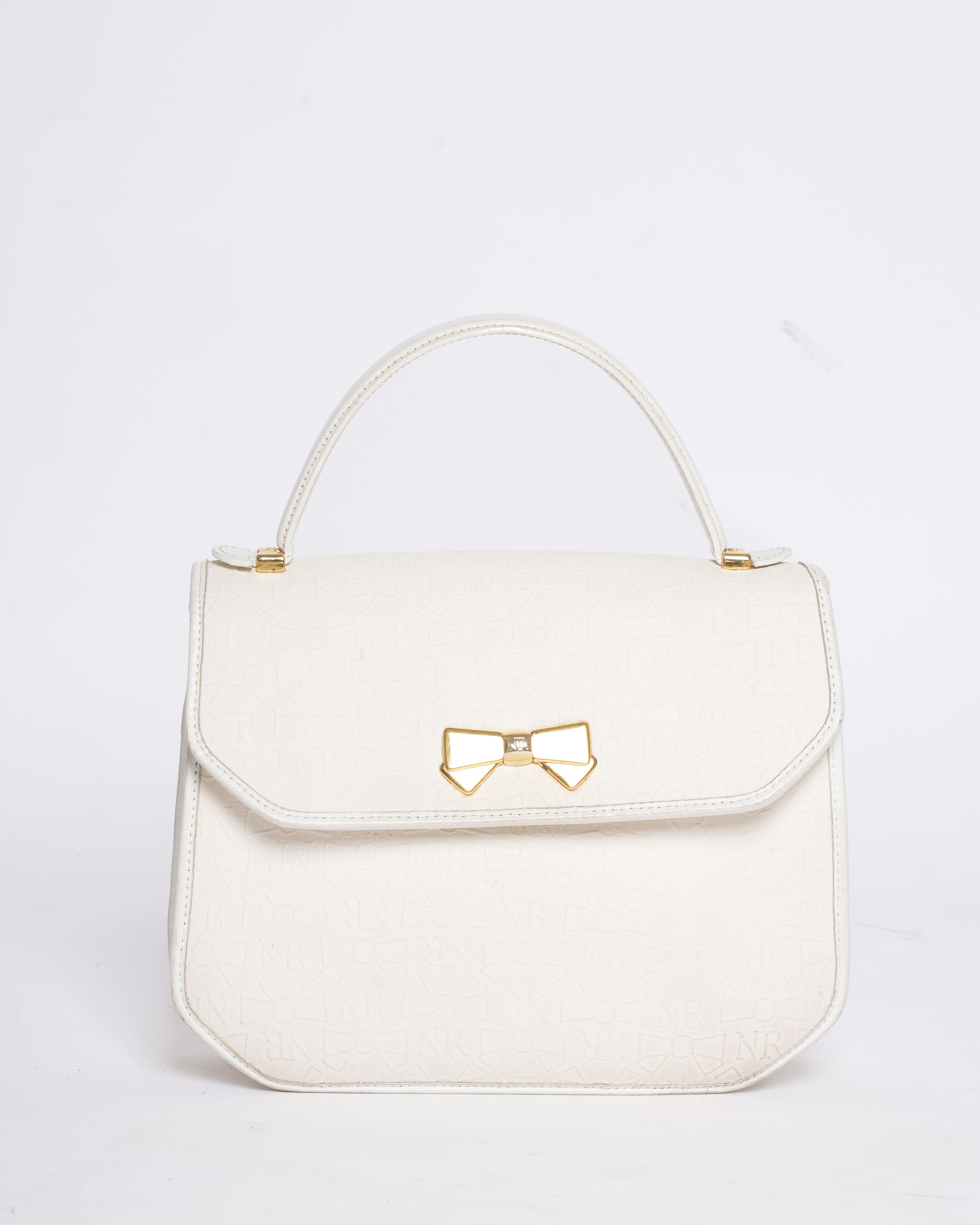 Nina Ricci Monogram Top Handle Bag in White