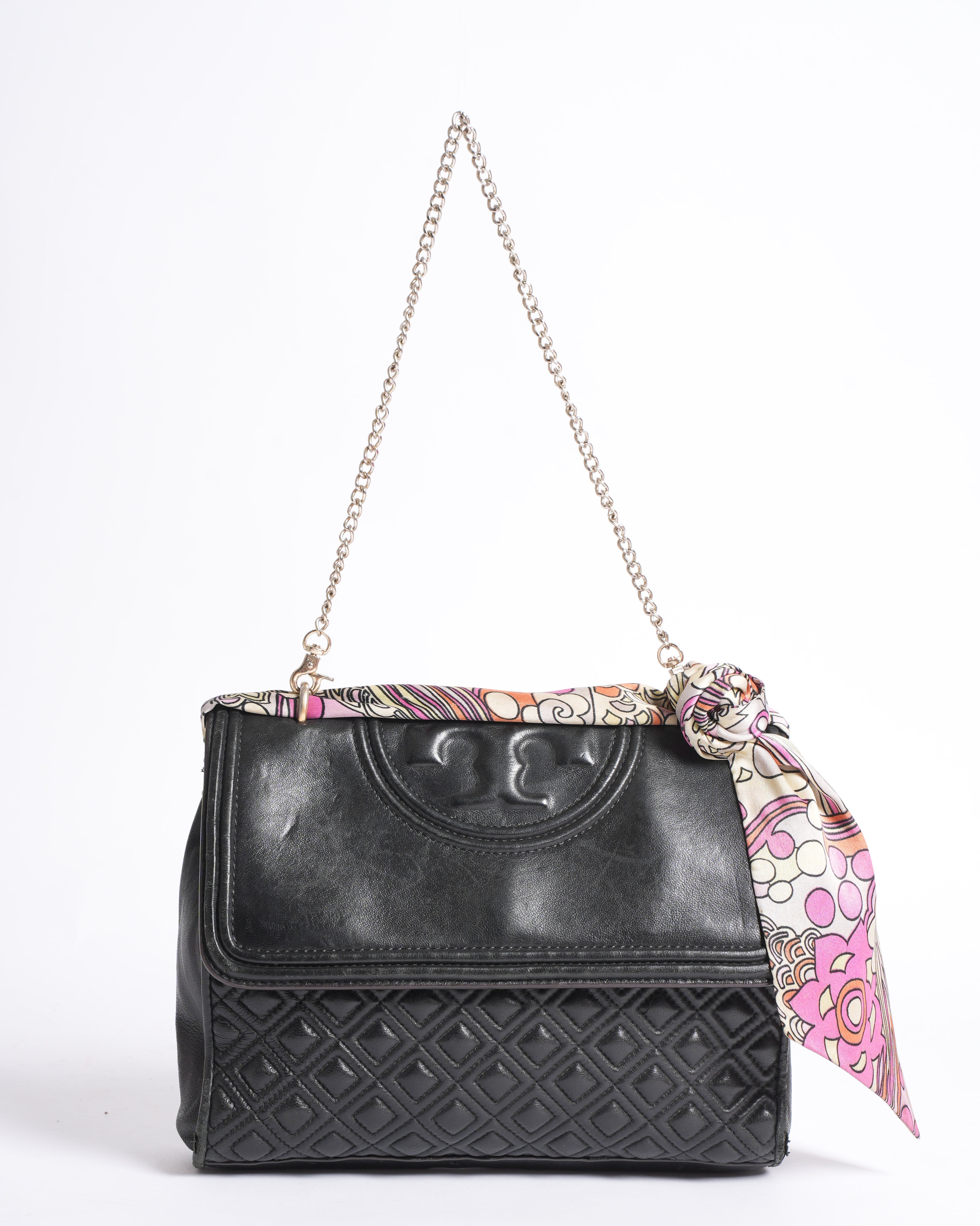 Tory Burch Fleming Convertible Shoulder Bag In Black