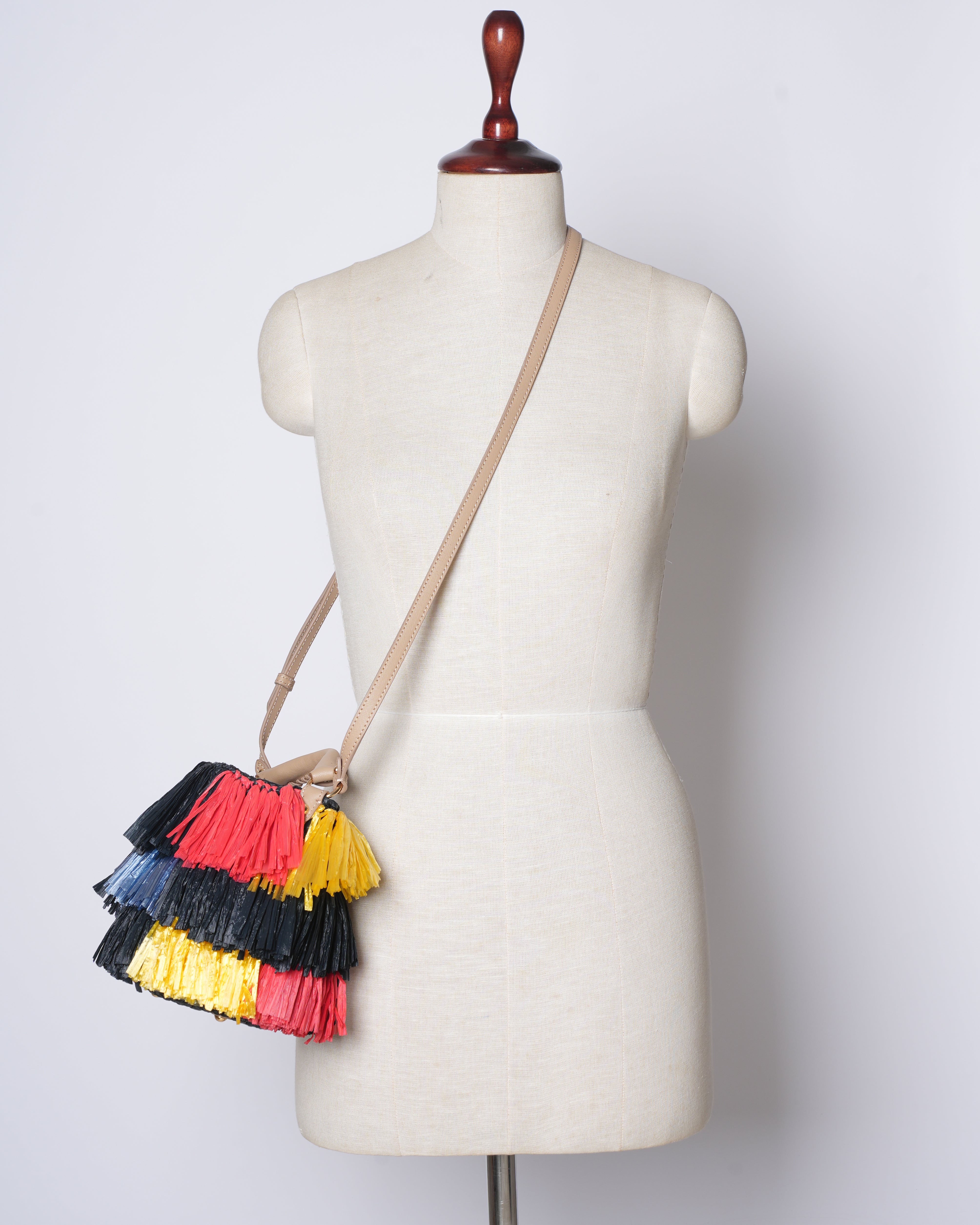 DVF Raffia Fringe Crossbody Bag