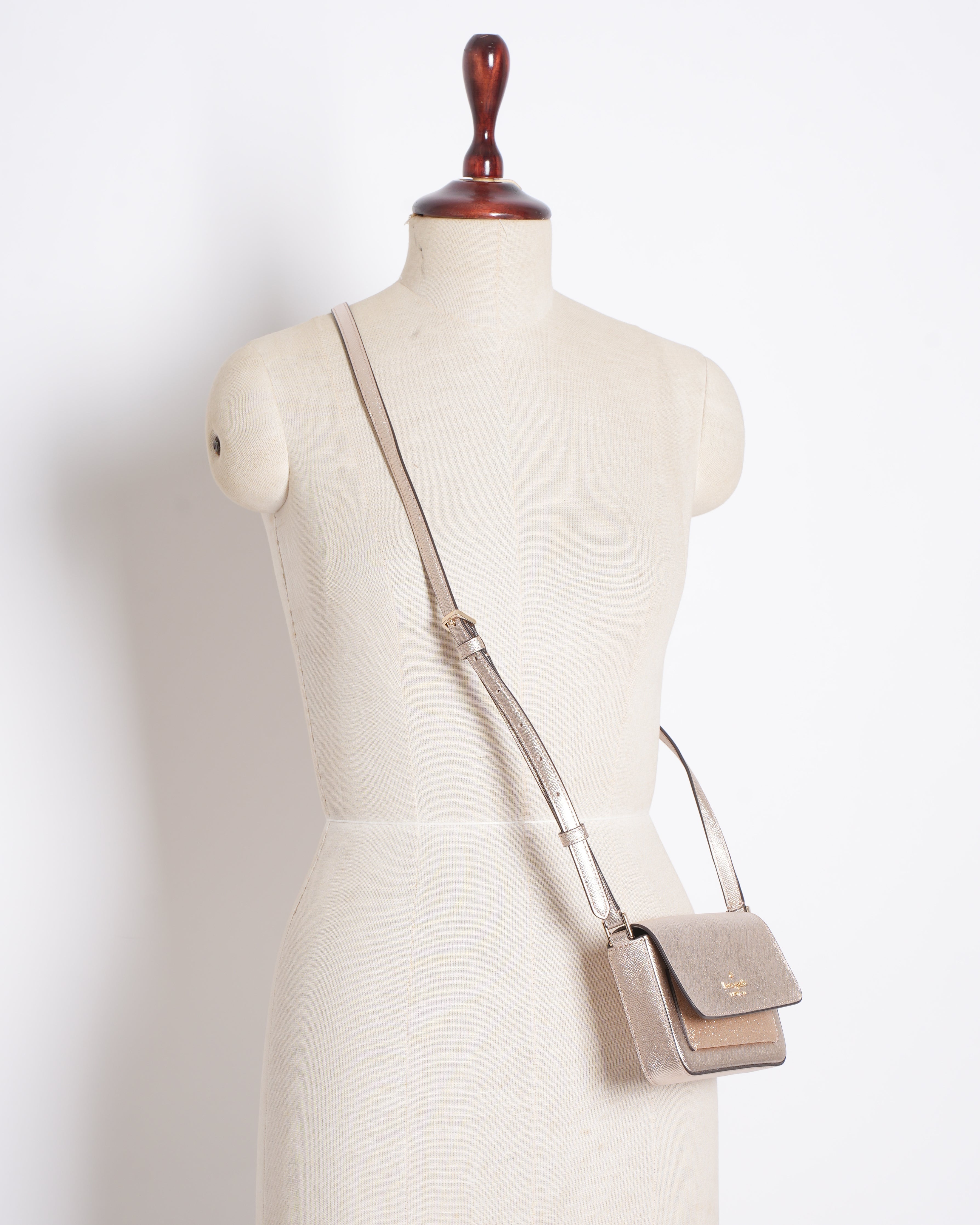 new Kate Spade Glitter Rosegold Crossbody Bag