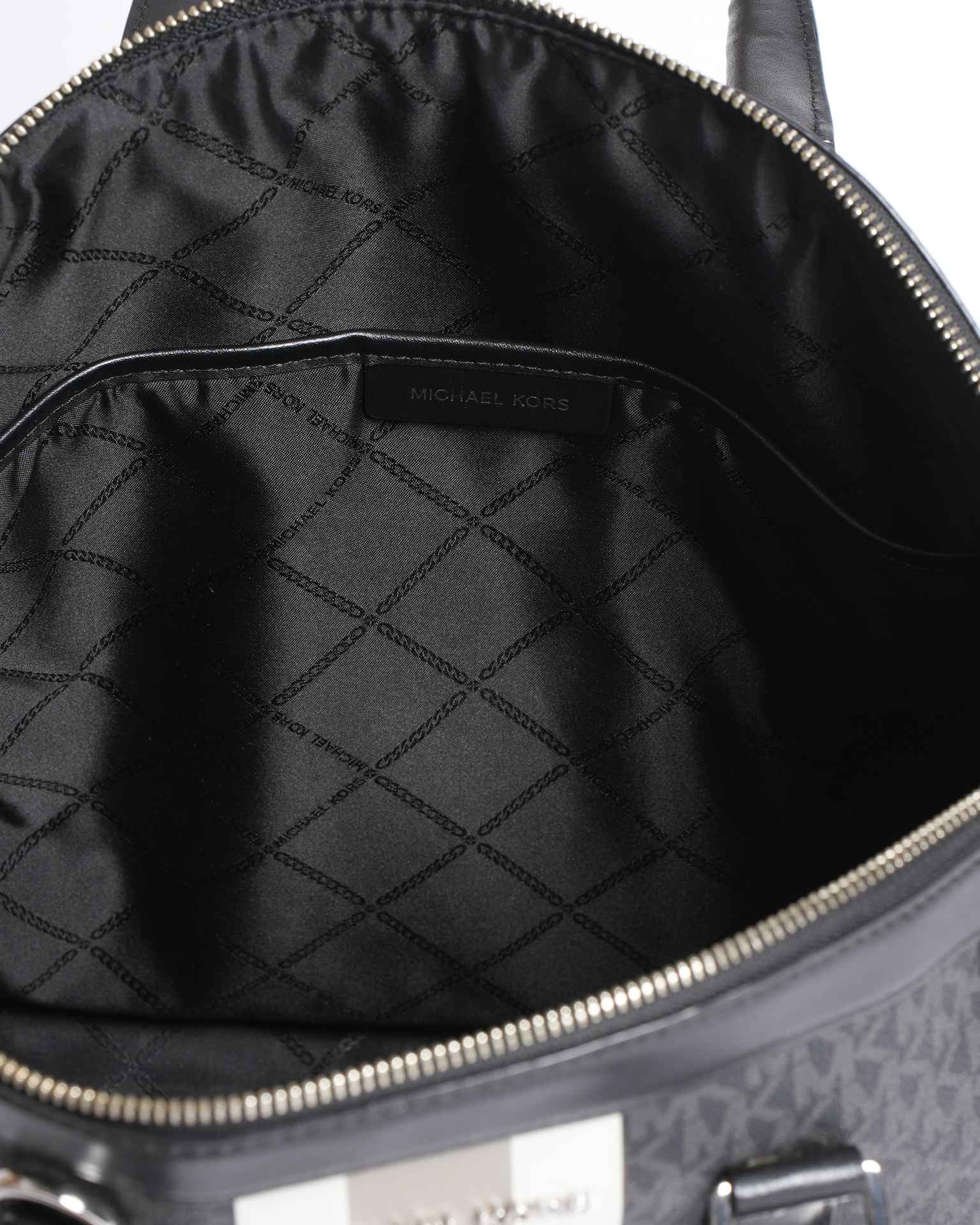 Michael Kors Bedford Travel Large Logo Stripe Dome Tote Bag