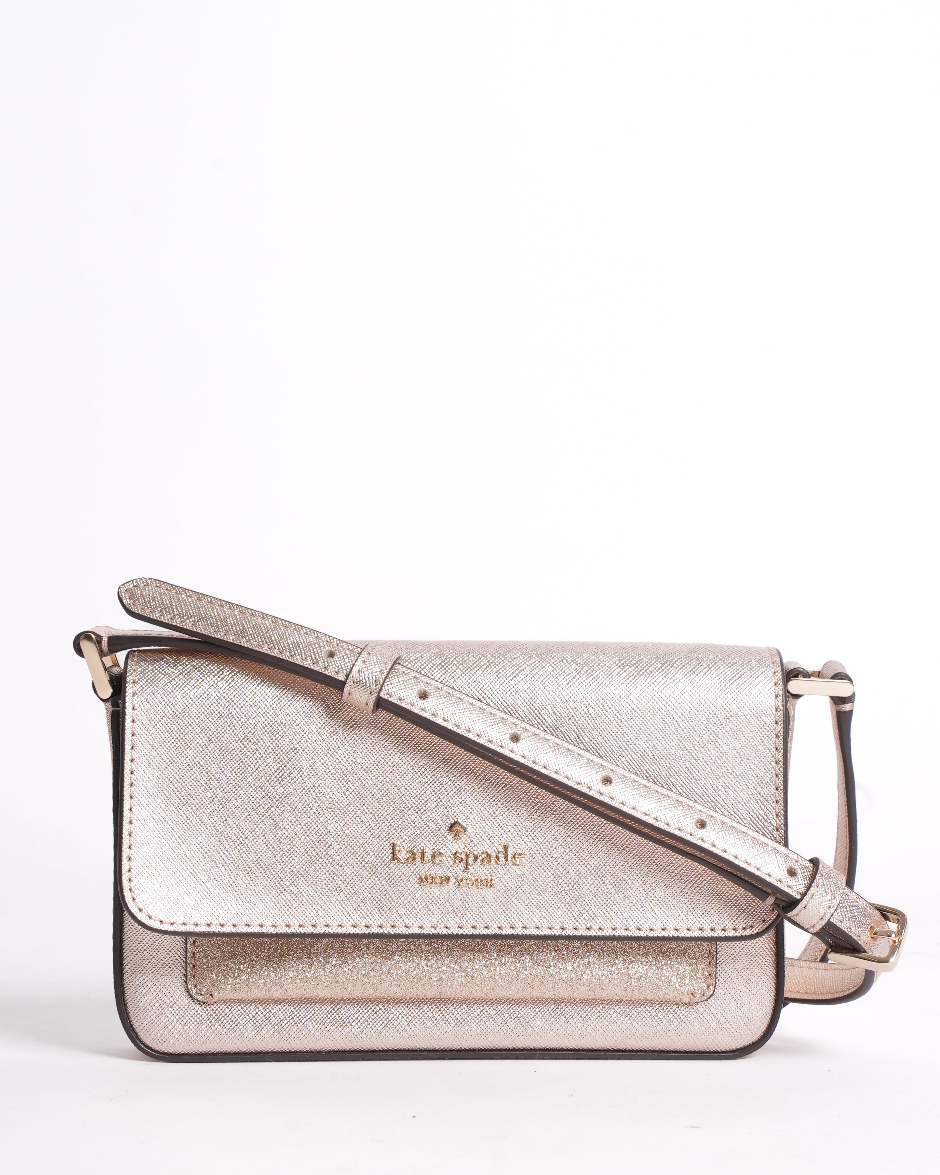 new Kate Spade Glitter Rosegold Crossbody Bag