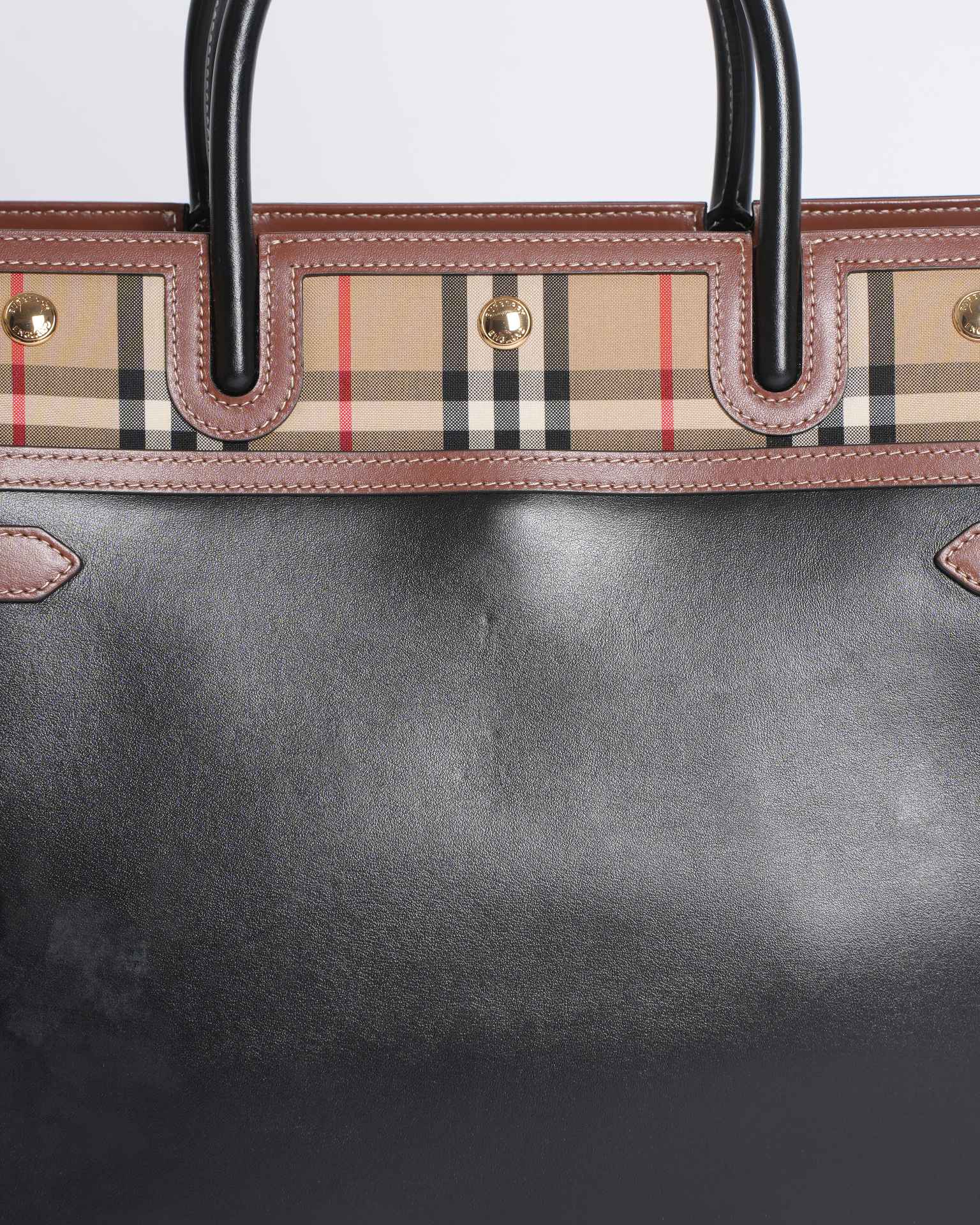 New Burberry House Check Title Top Handle Bag