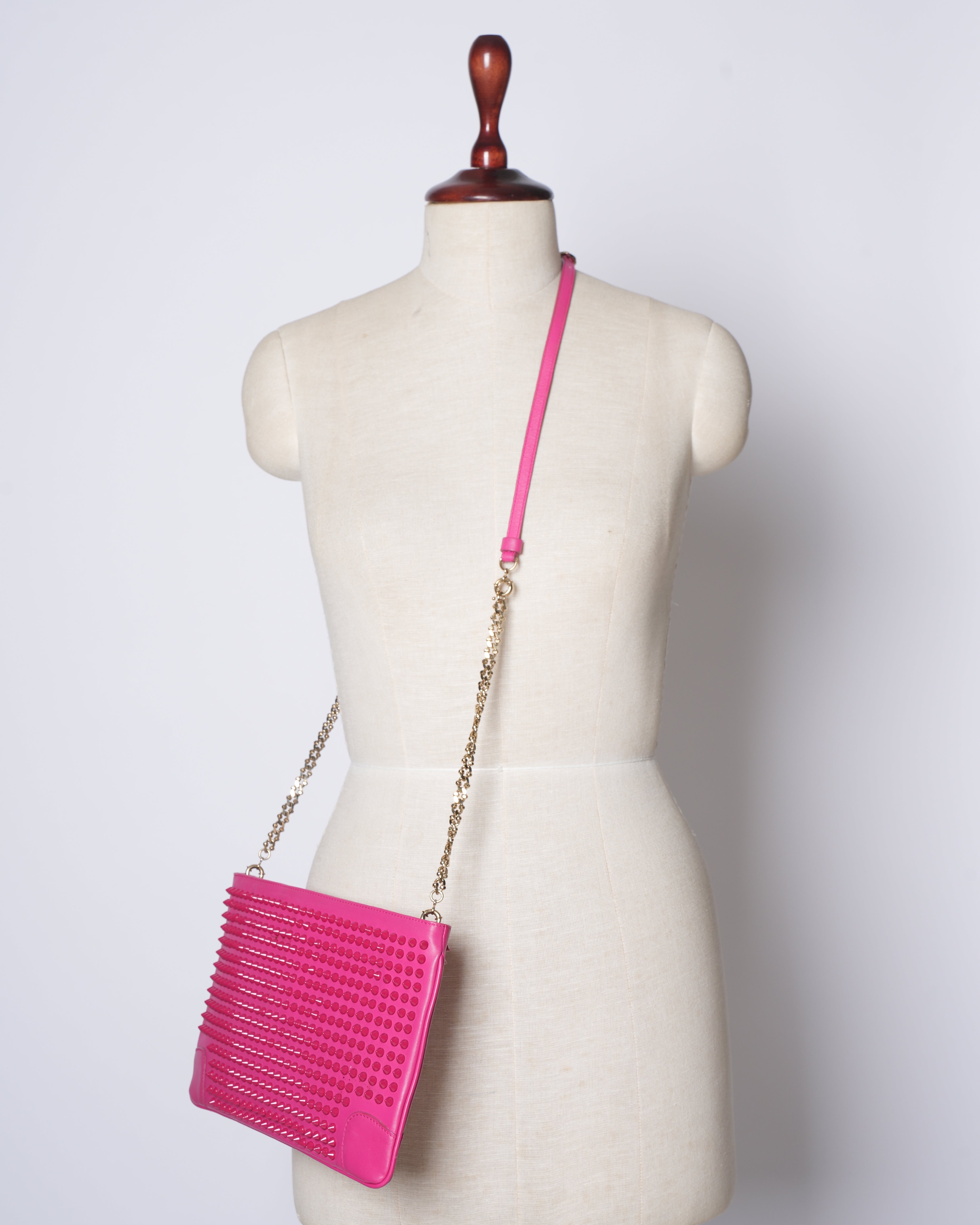 Christian Louboutin Clutch With Spikes In Pink