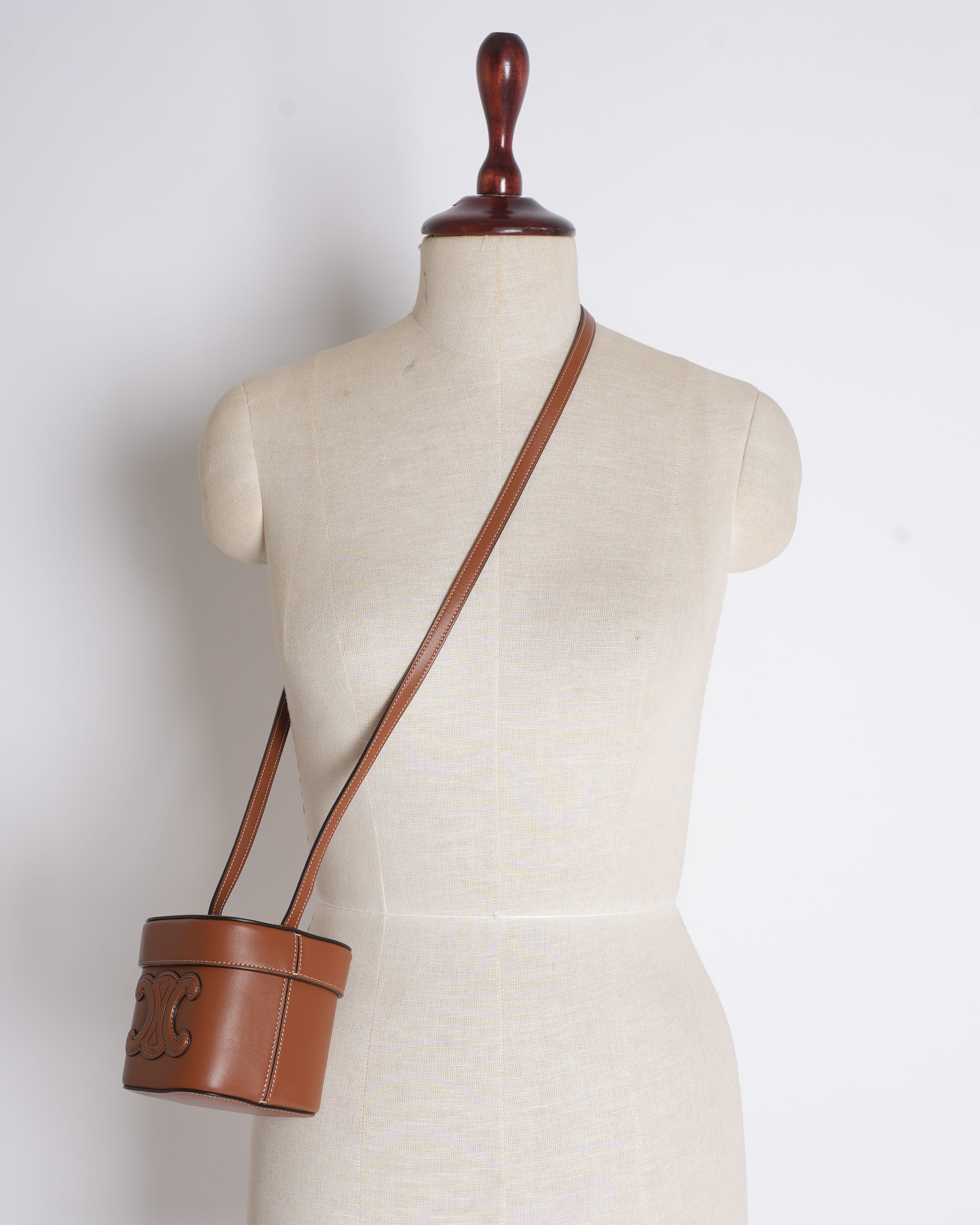 New Celine Small Box Shoulder Triomphe Calf Leather Bag