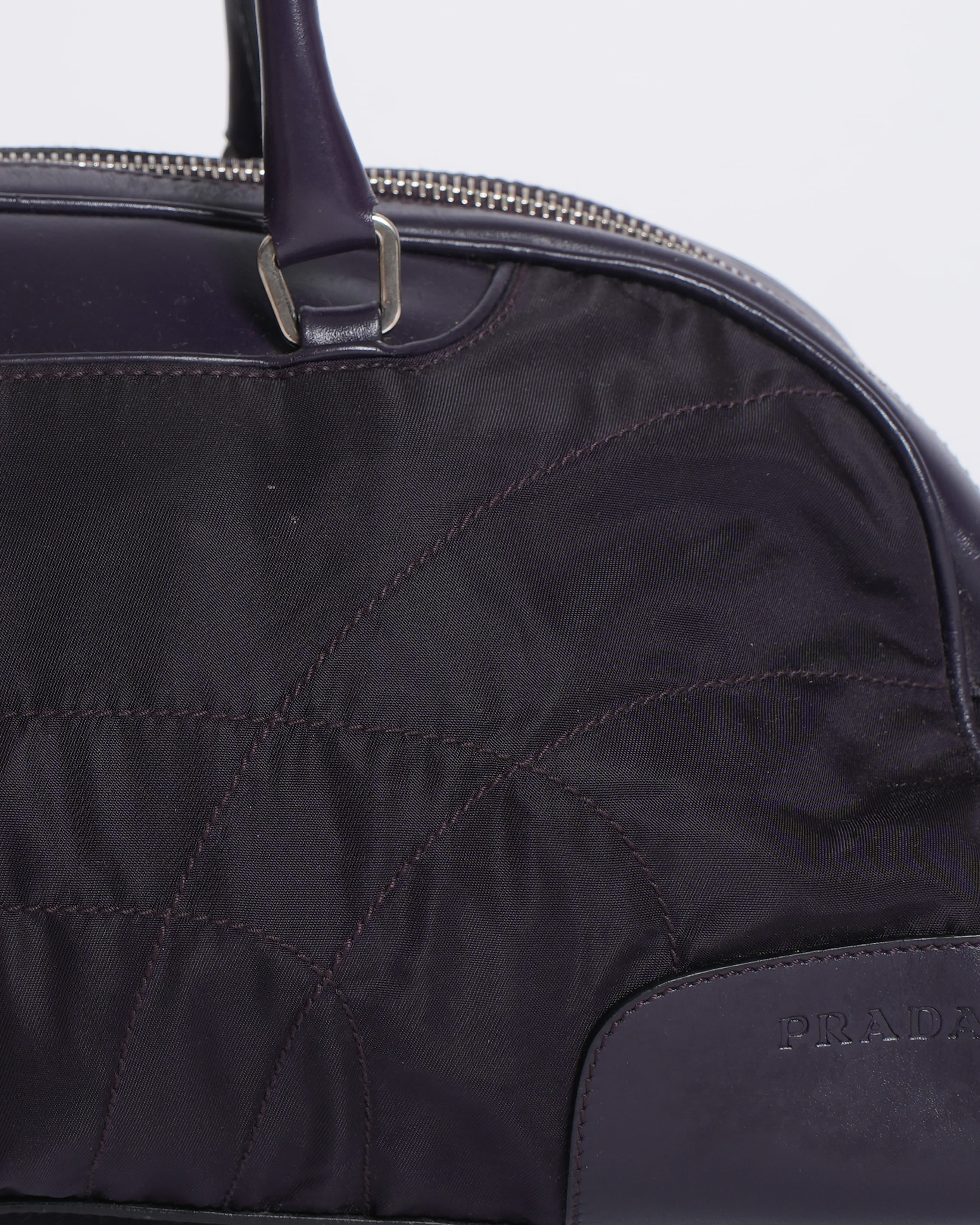 Prada logo tessuto nylon mini boston bag