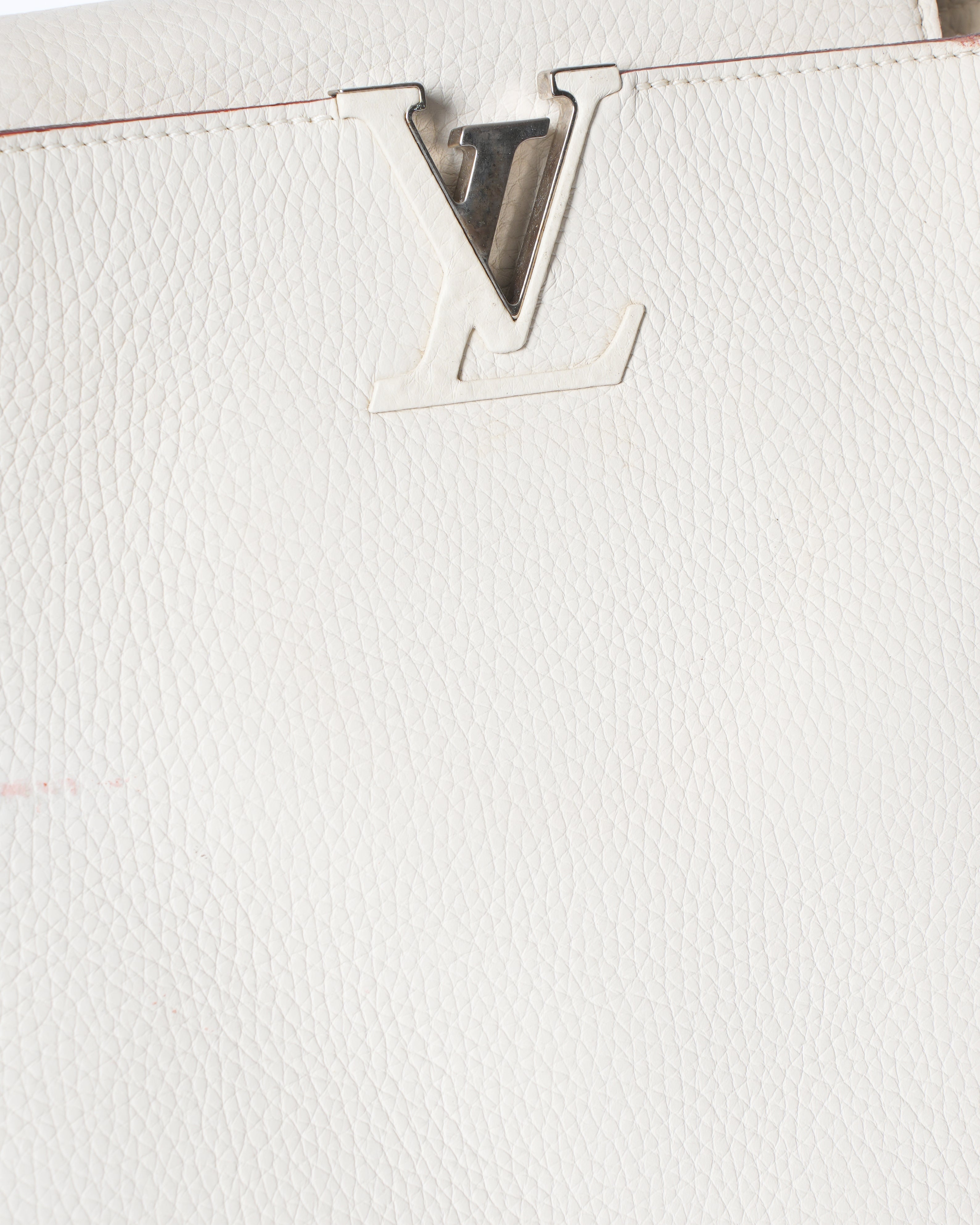 LV Capucine Galet Bag In White