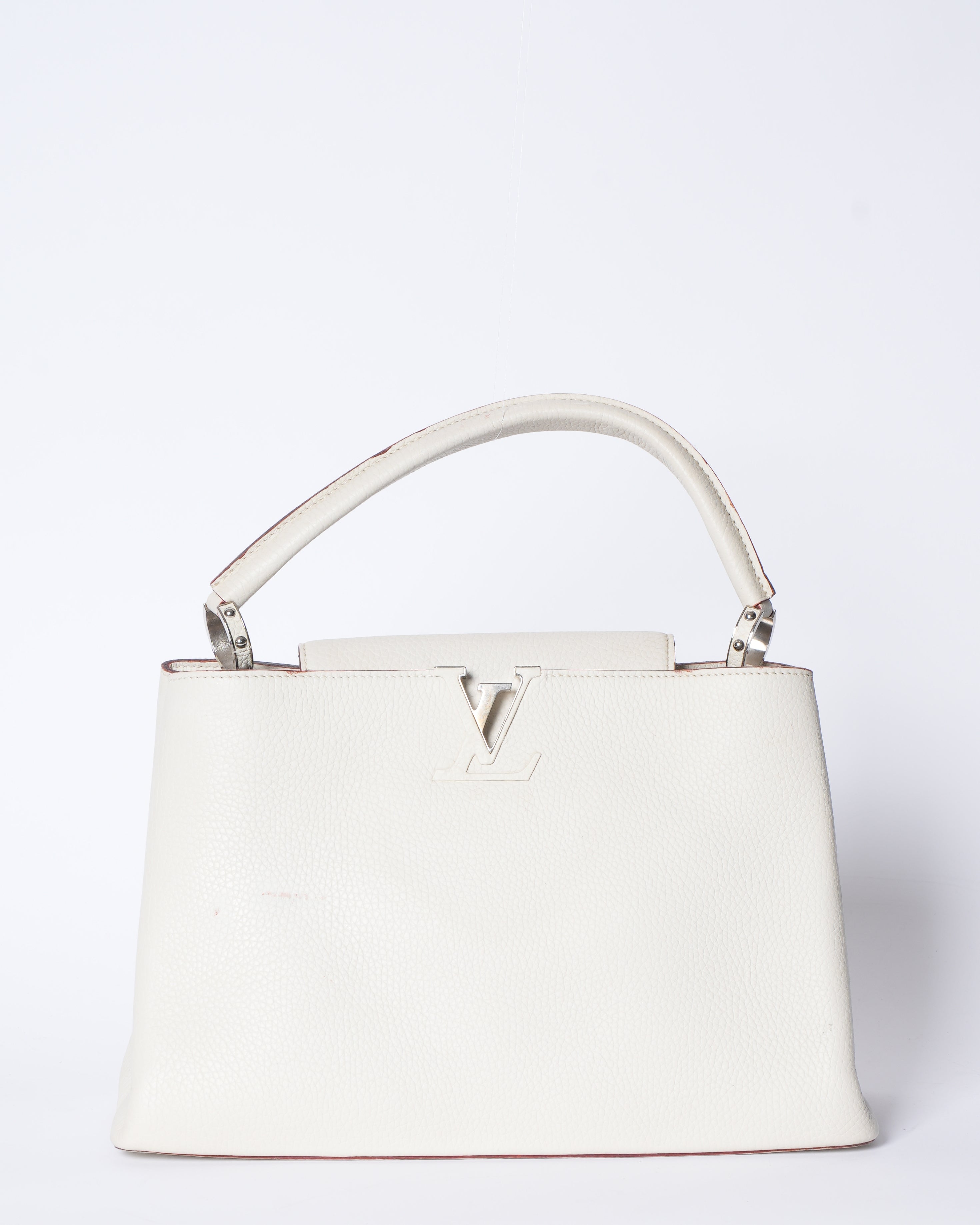 LV Capucine Galet Bag In White