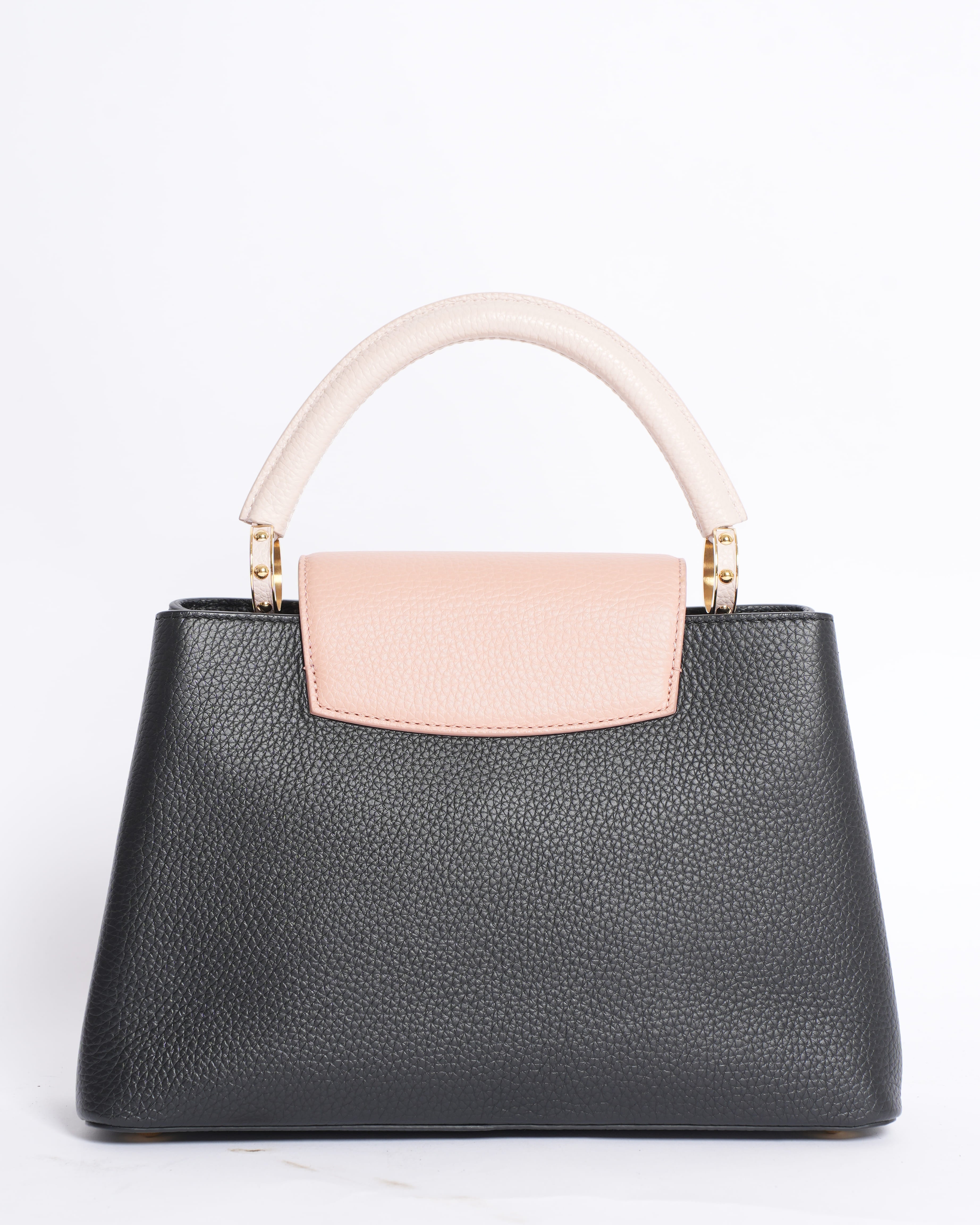 Louis Vuitton Capucines MM Top Handle Bag in Colourblock Pink & Black