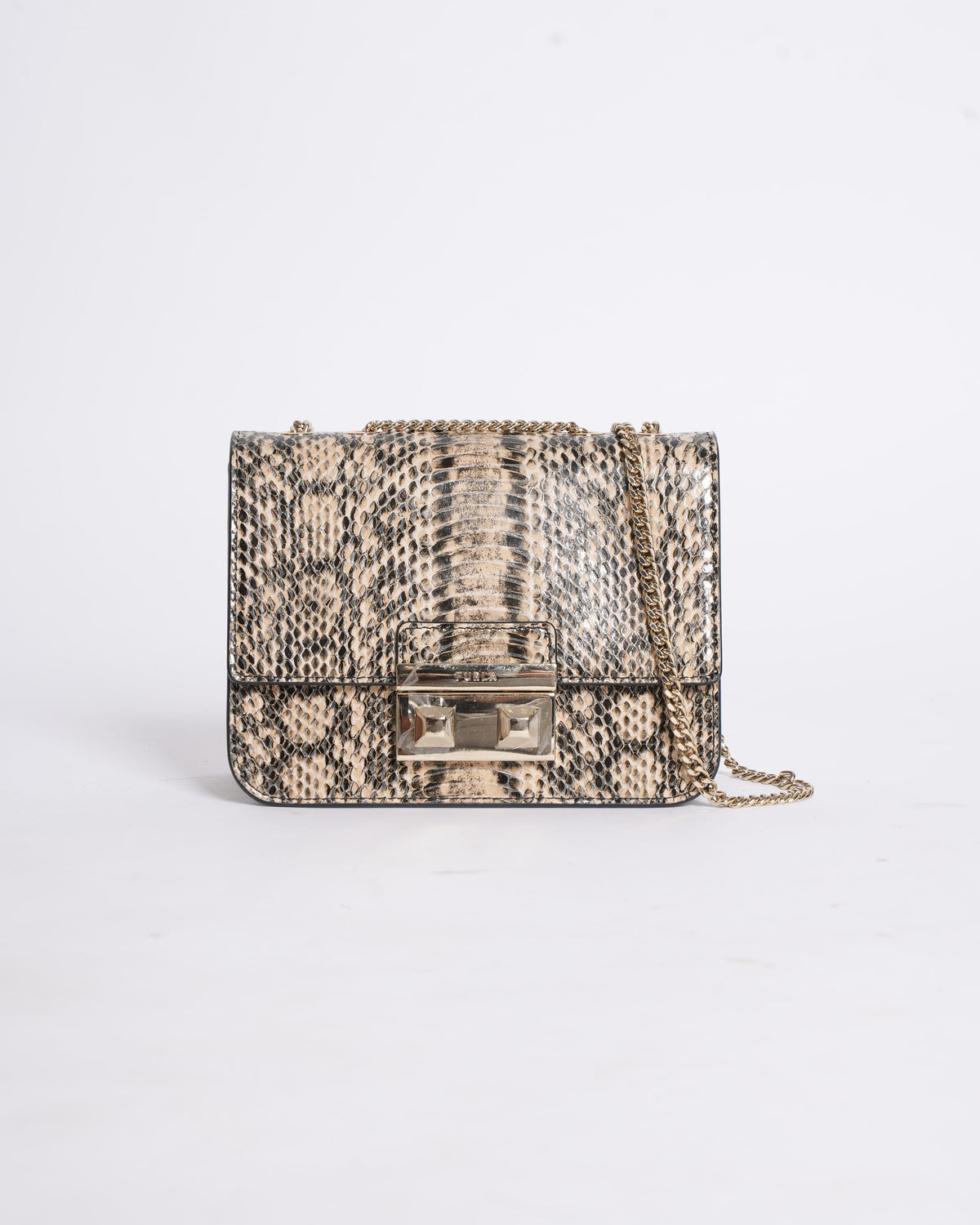 New Furla Snake Embossed Crossbody Bag