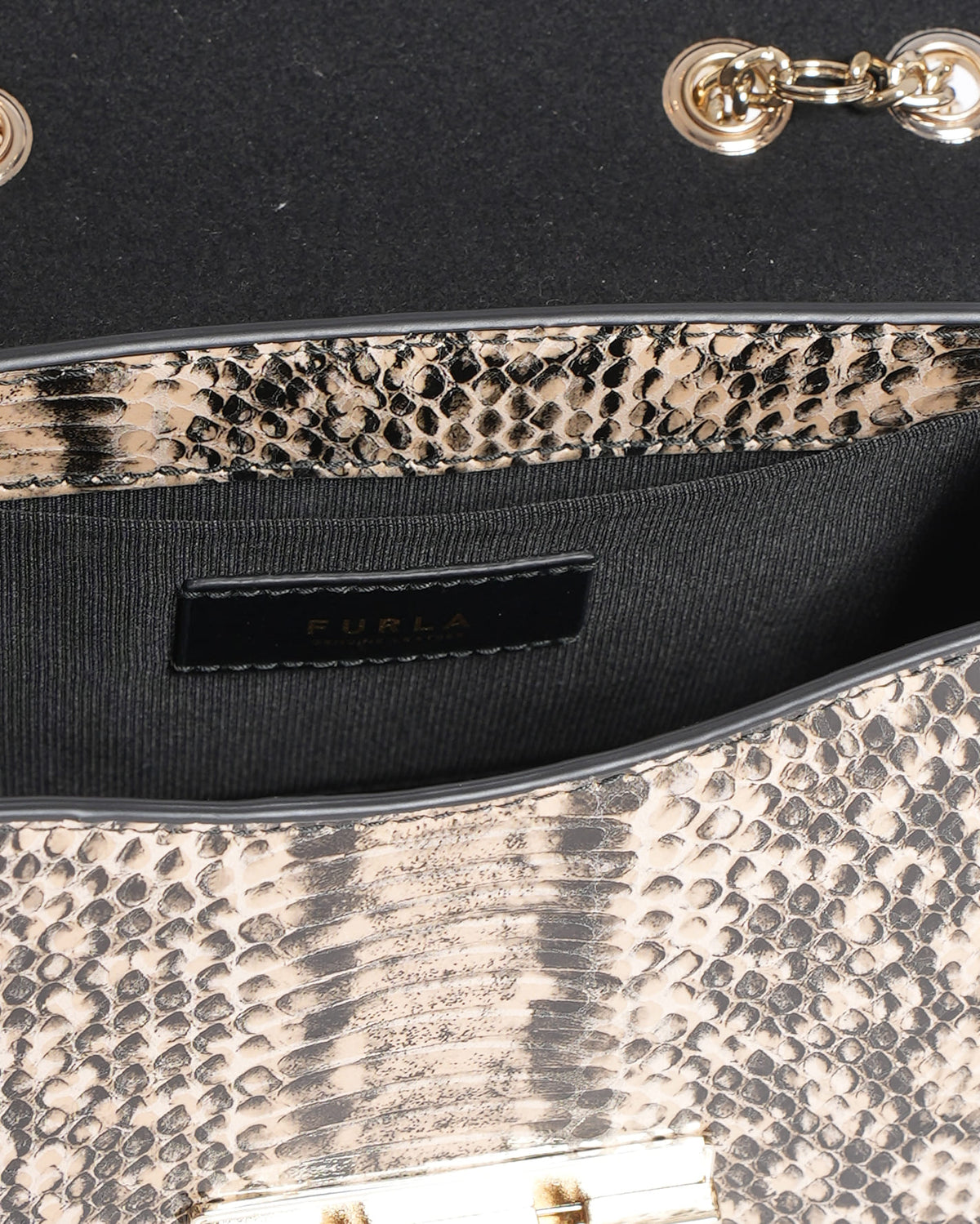 New Furla Snake Embossed Crossbody Bag