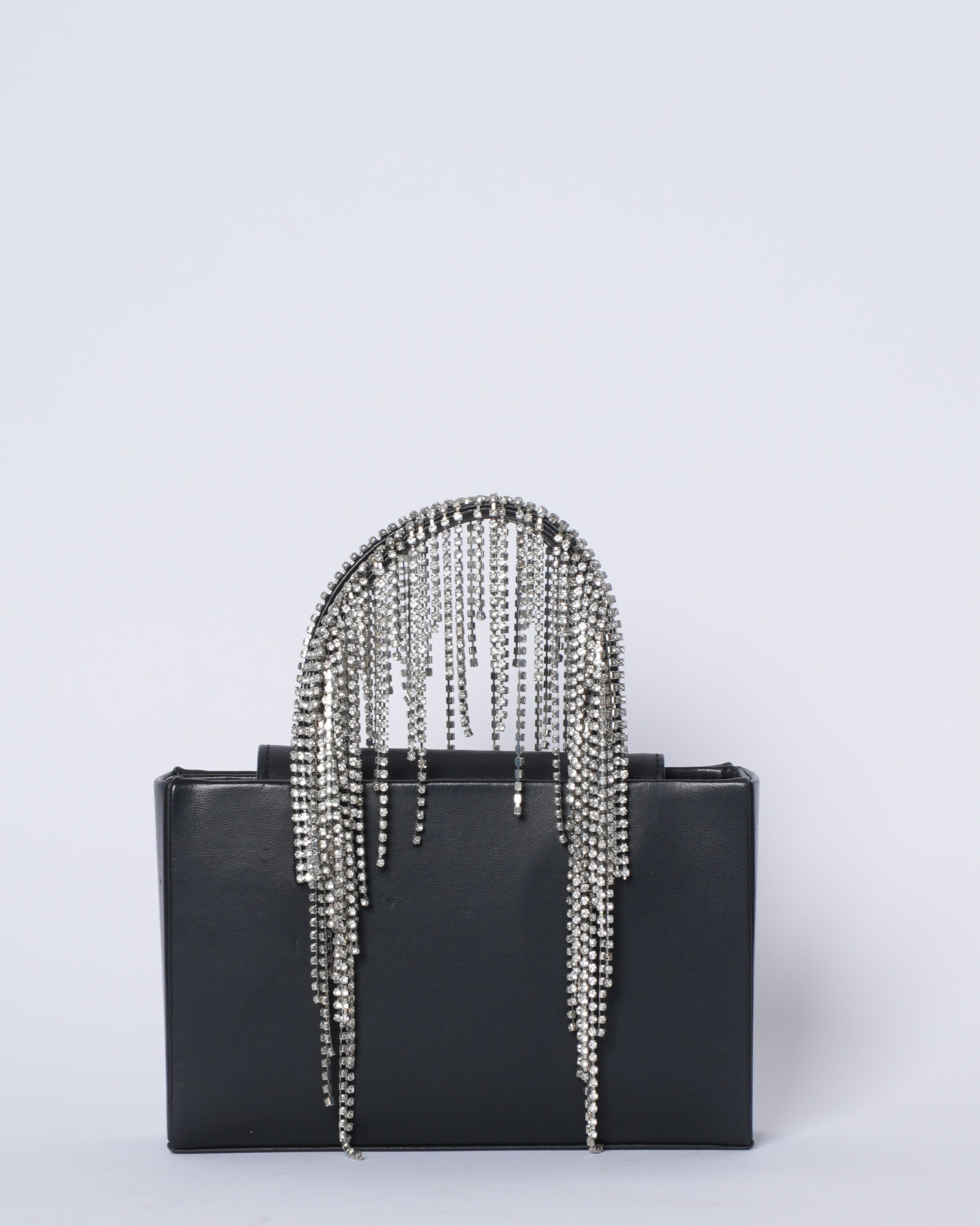 New Kara Crystal Mesh Mini Handbag In Black