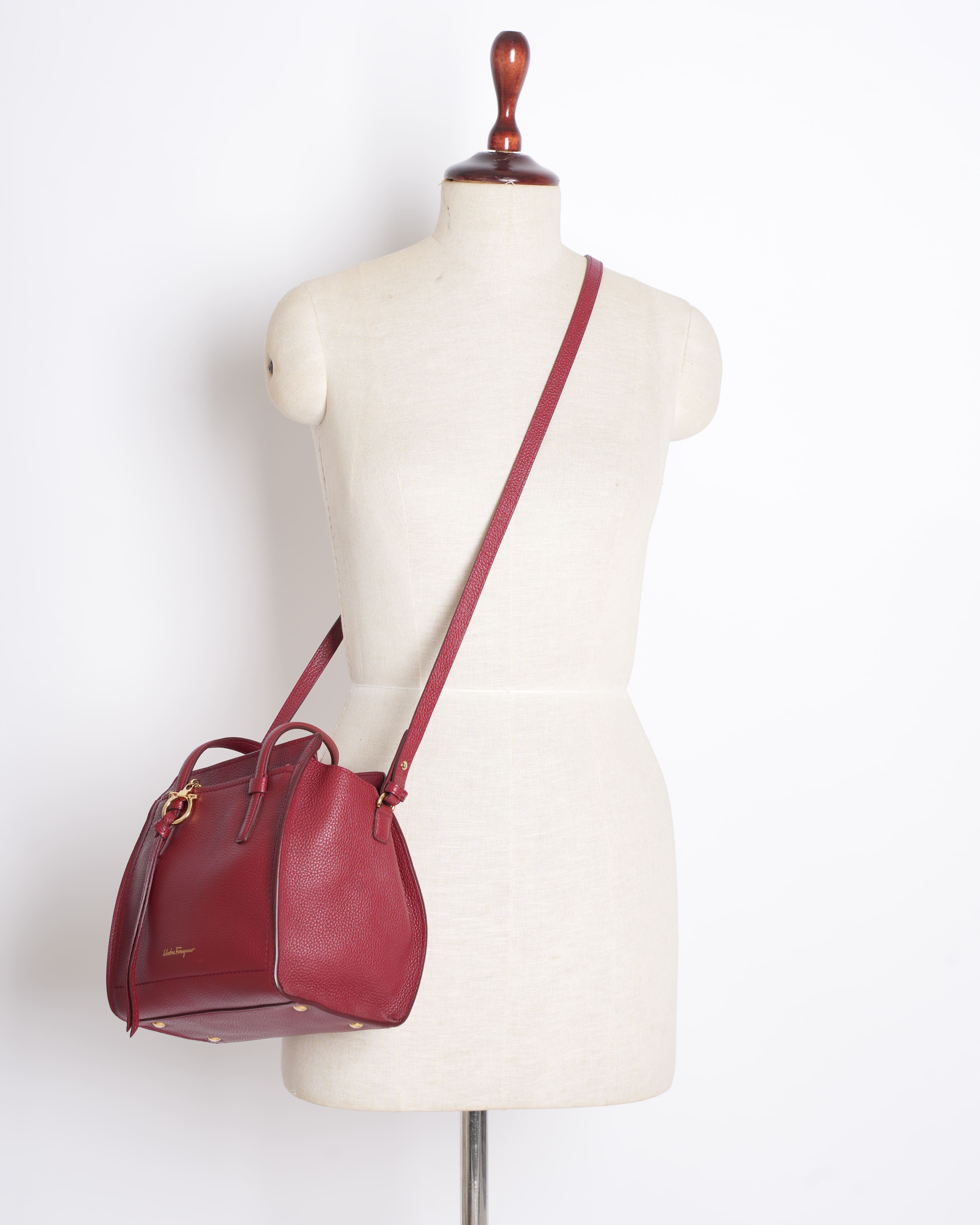 Salvatore Ferragamo Red Smy Small Leather Top Handle Bag