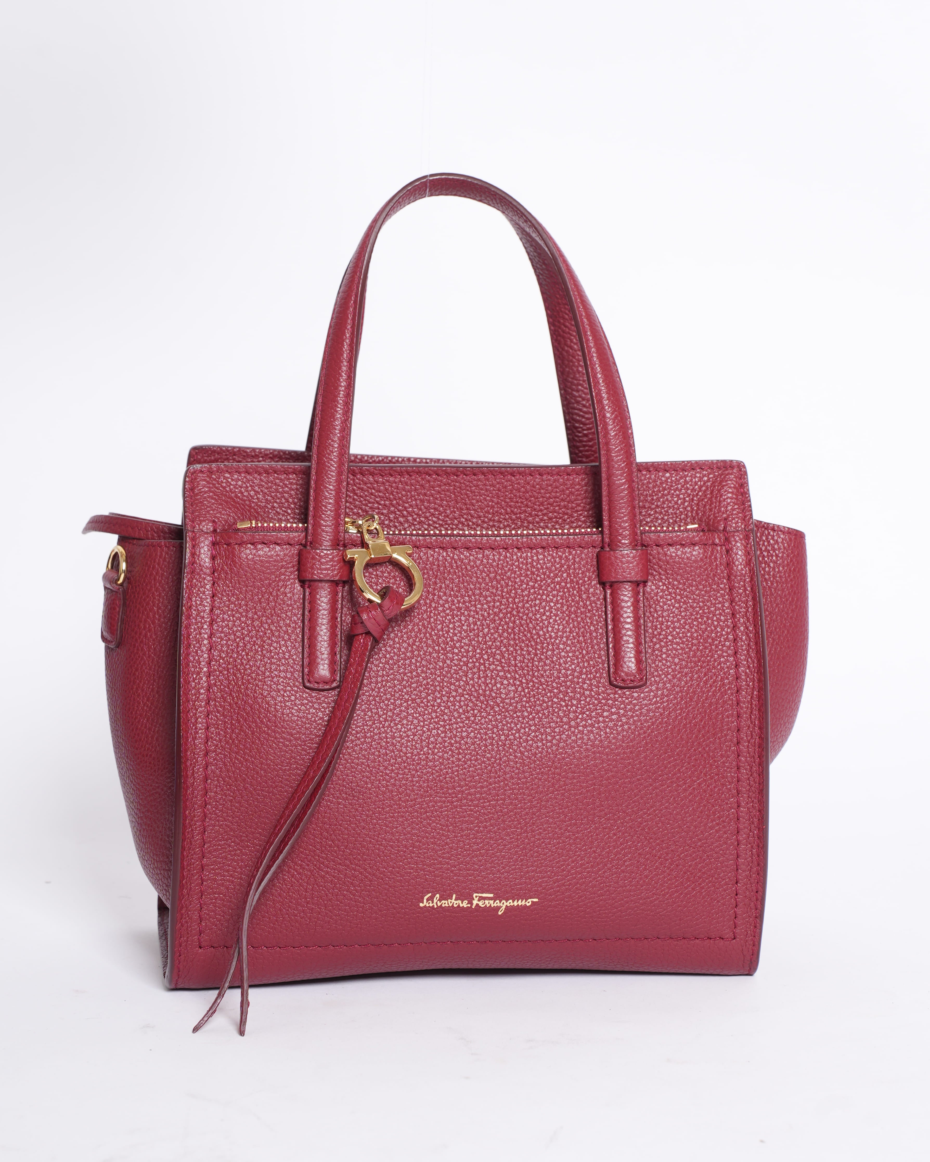 Salvatore Ferragamo Red Smy Small Leather Top Handle Bag