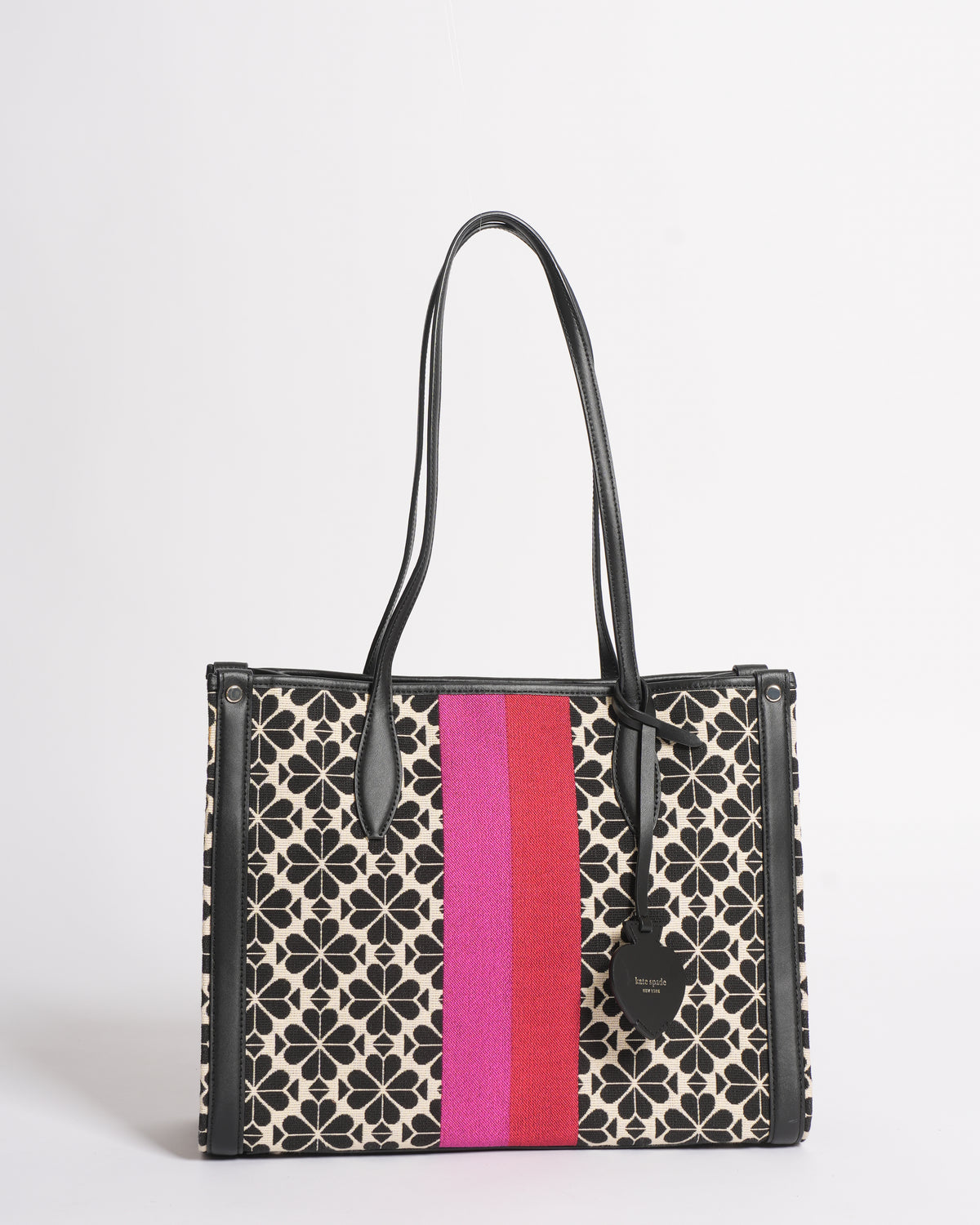 New Kate Spade Flower Jacquard Stripe Market Tote