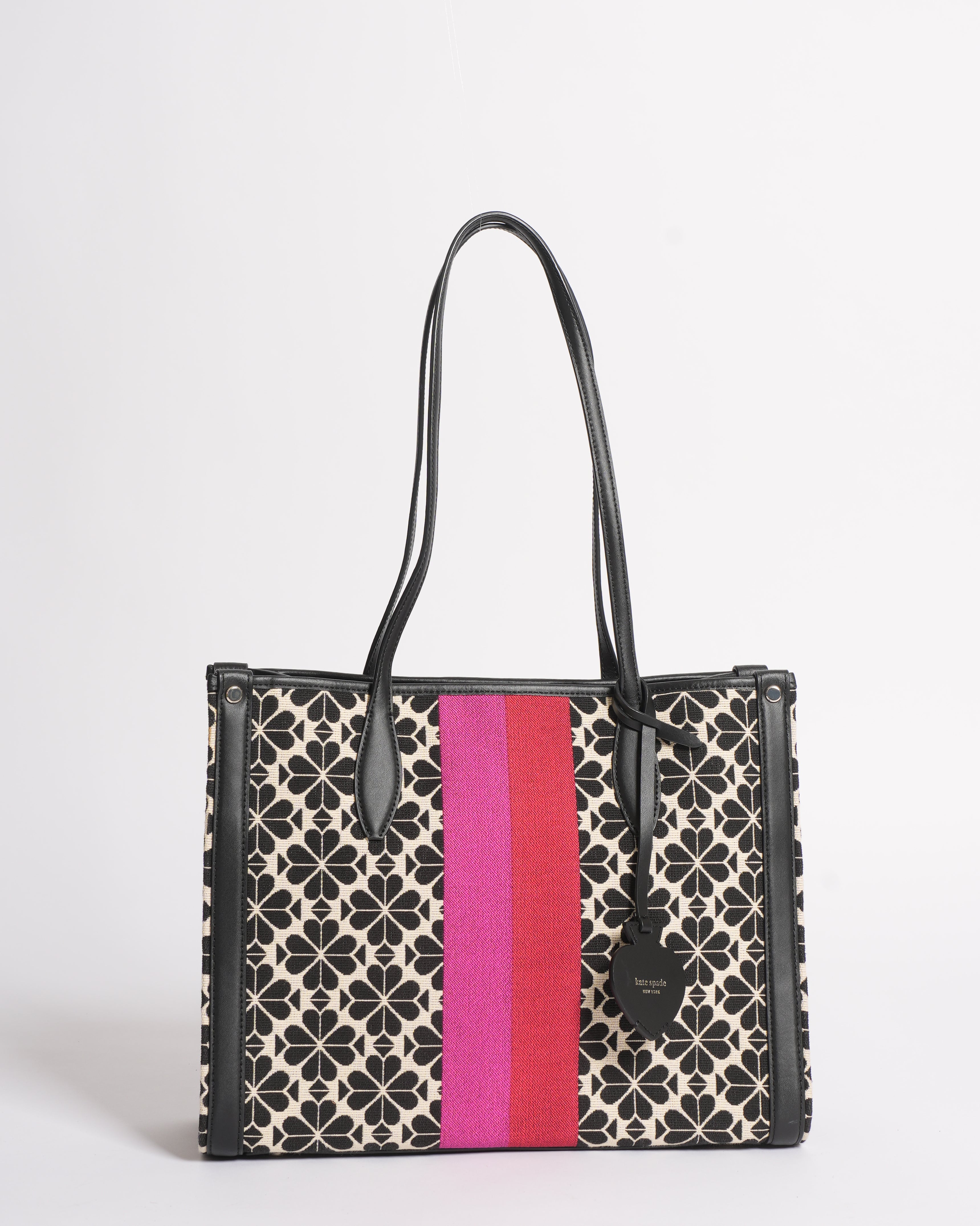 New Kate Spade Flower Jacquard Stripe Market Tote