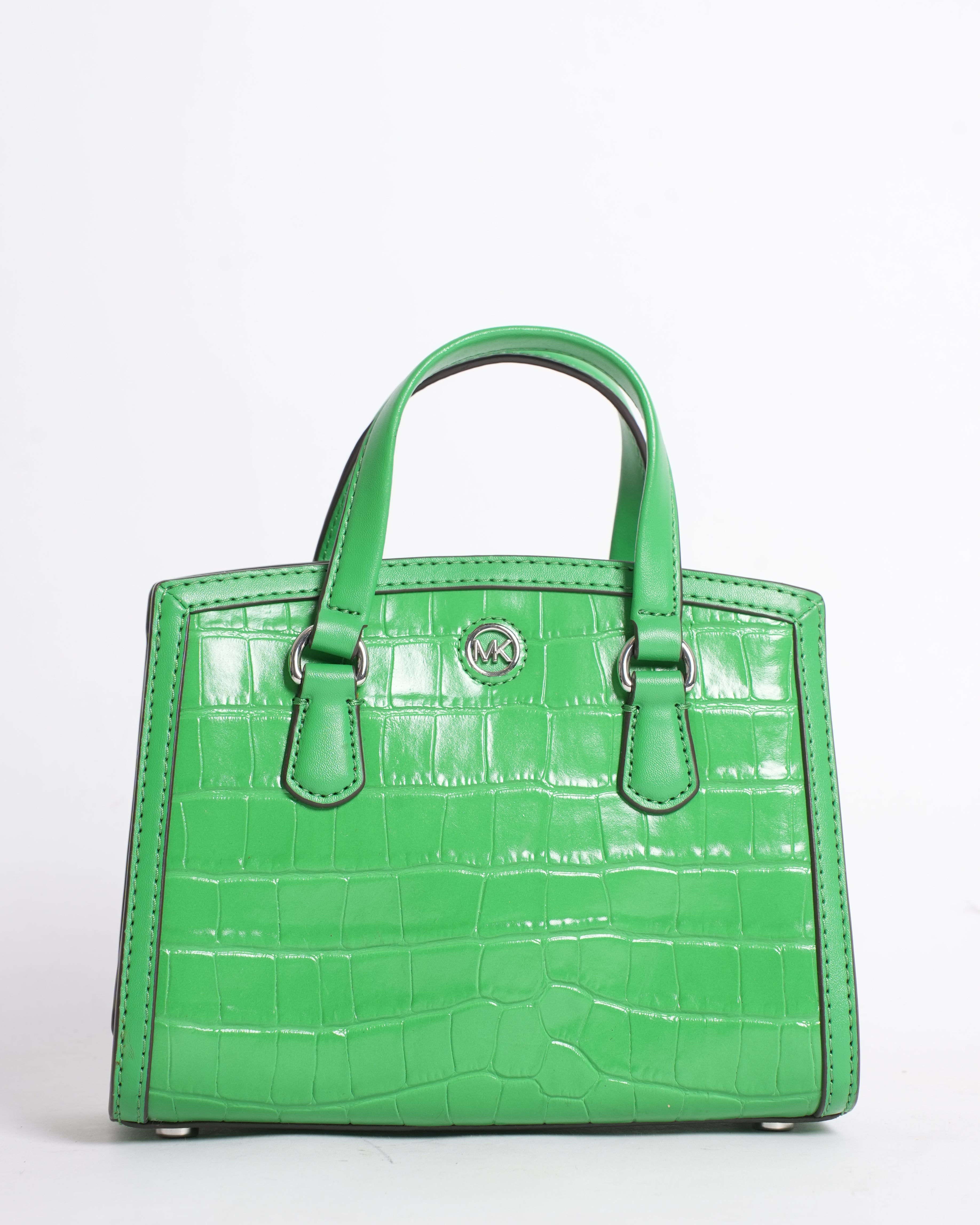 New Michael Kors Green Embossed Mini Bag