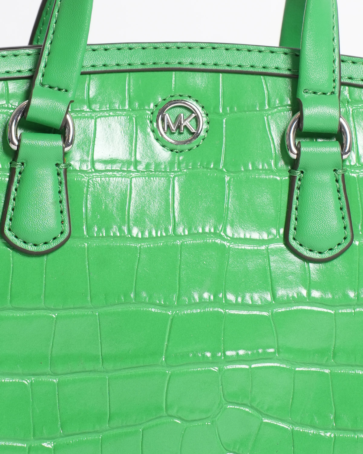 New Michael Kors Green Embossed Mini Bag