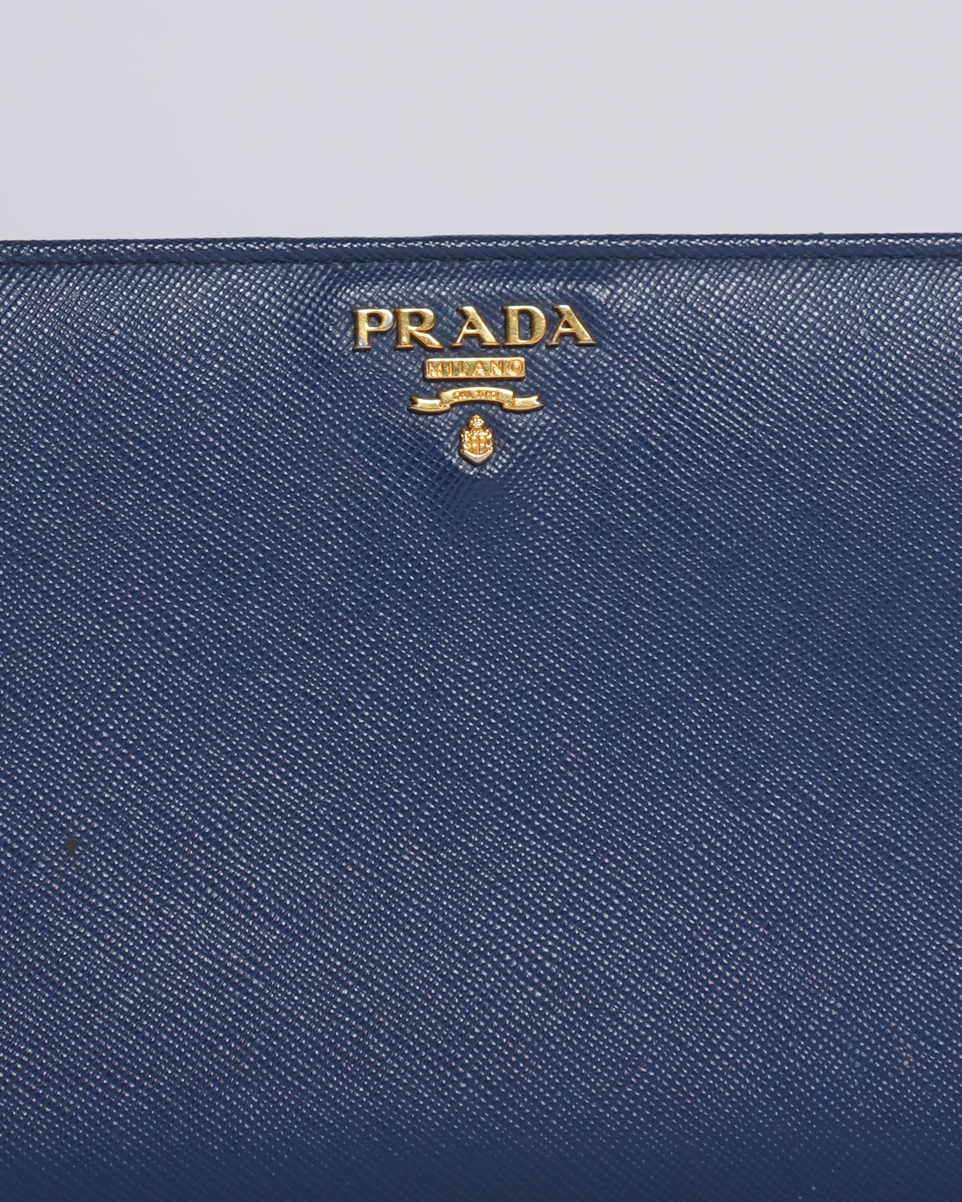 Prada Navy Blue Saffiano Leather Wallet