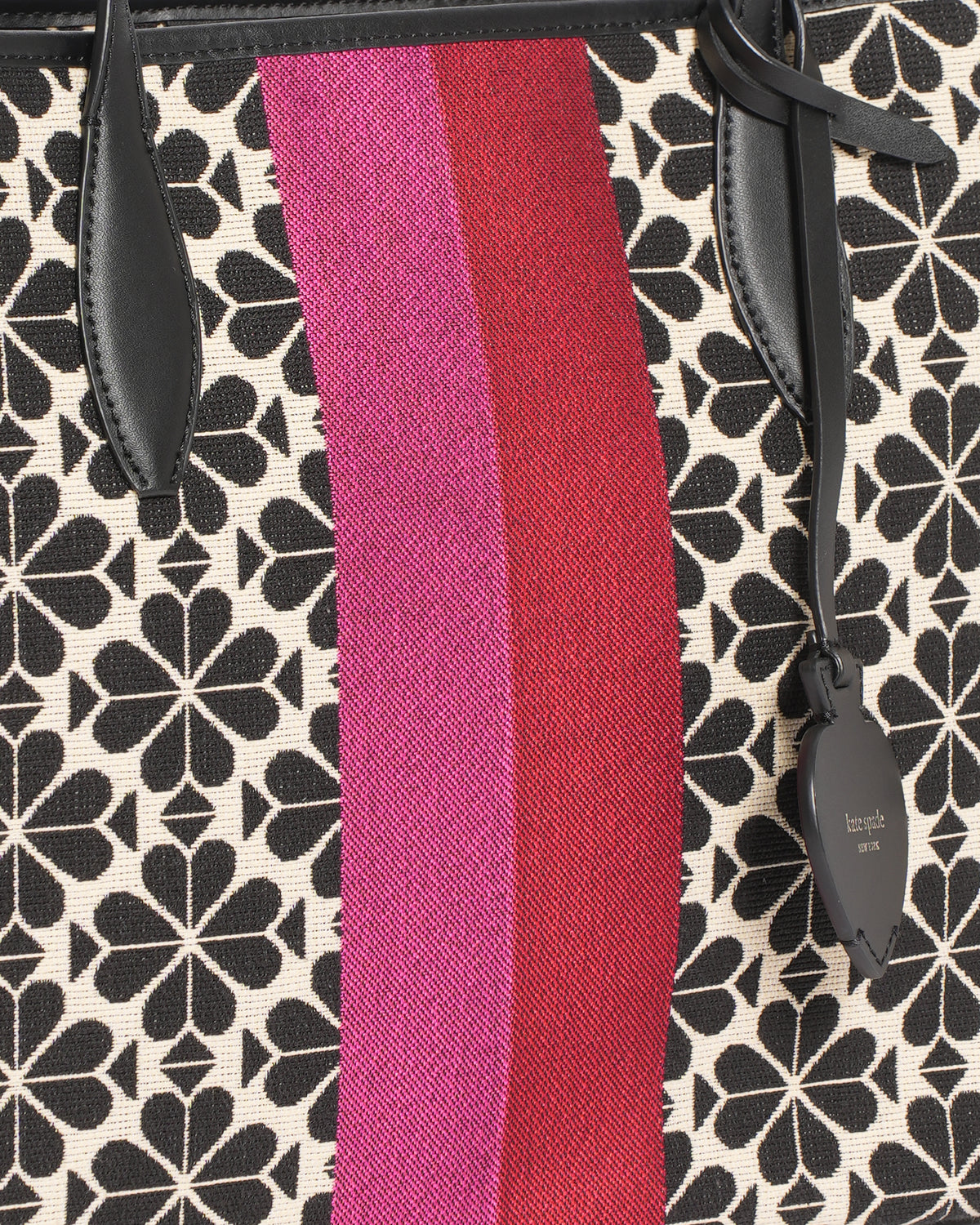 New Kate Spade Flower Jacquard Stripe Market Tote