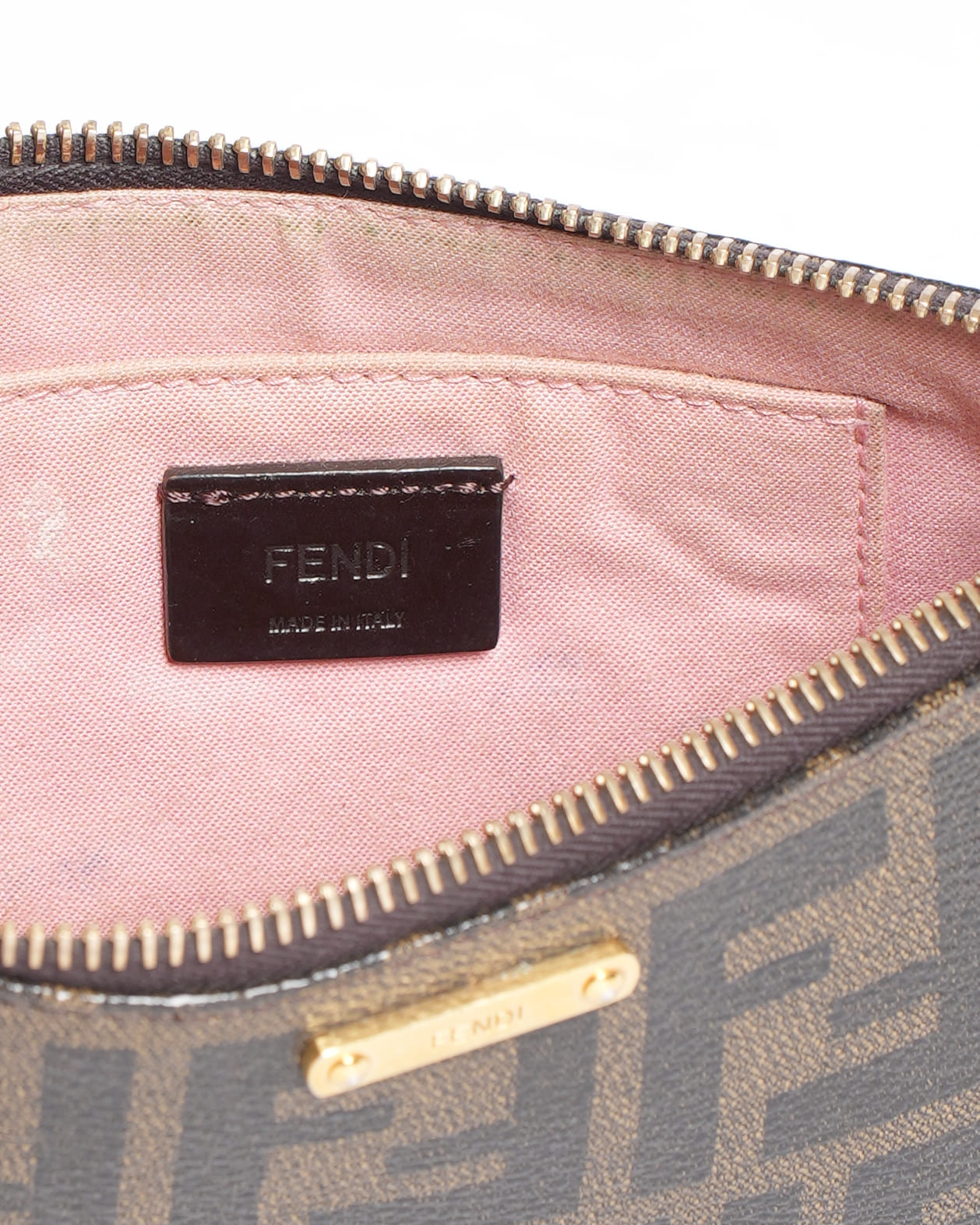 Fendi Zucca Pochette Tobacco Fichsia Spalmati Pochette