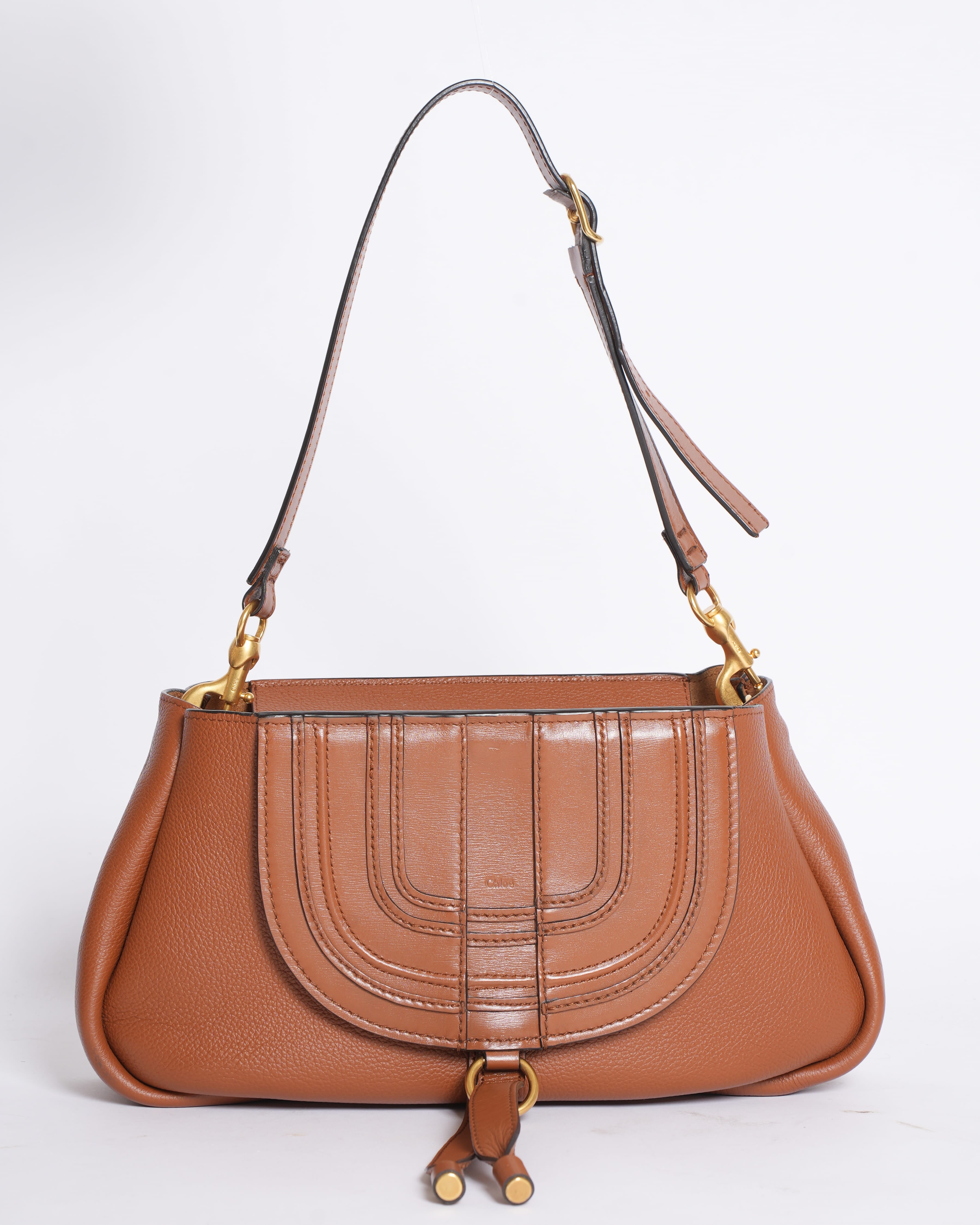 Chloé Marcie Leather Handbag in Brown