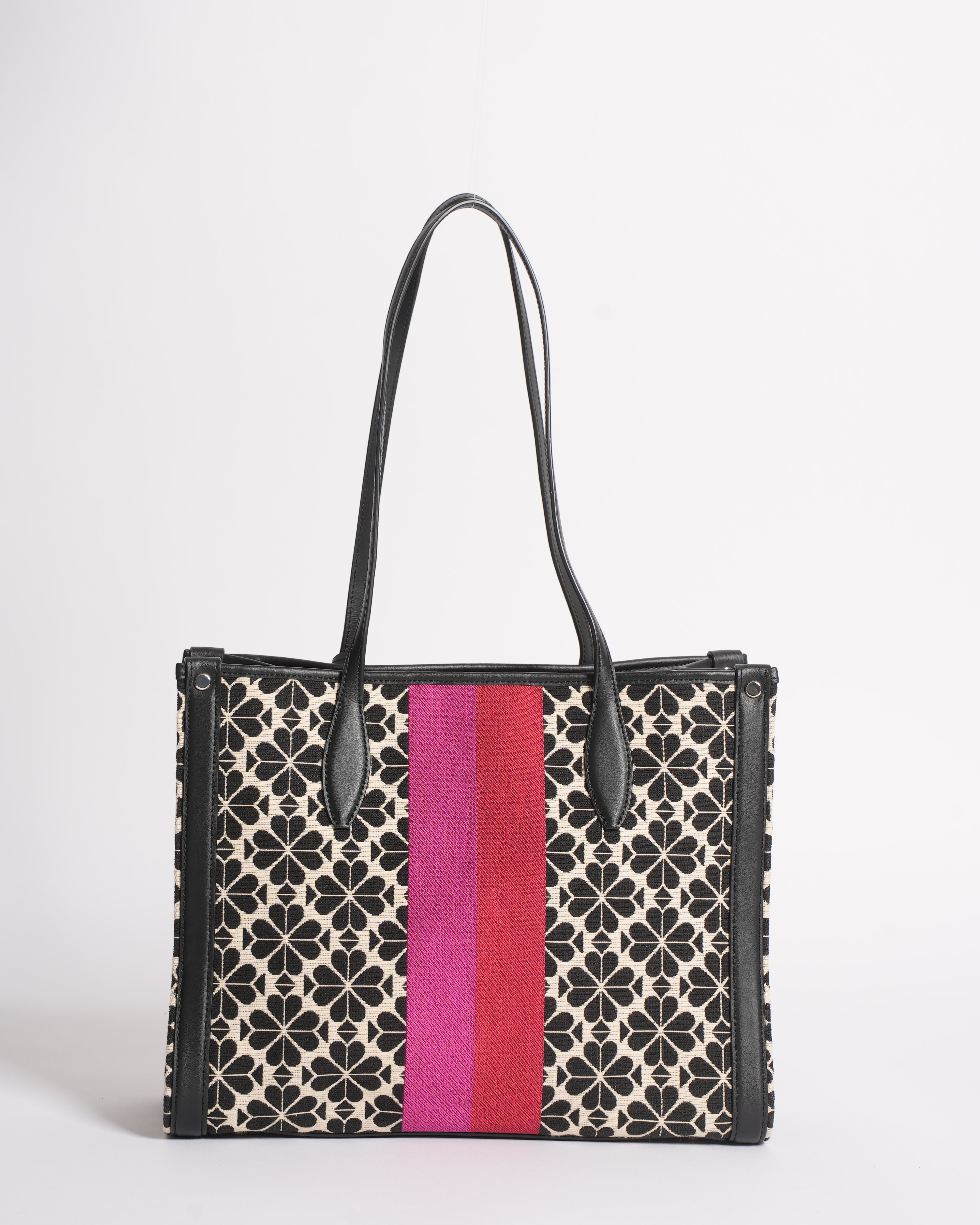 New Kate Spade Flower Jacquard Stripe Market Tote