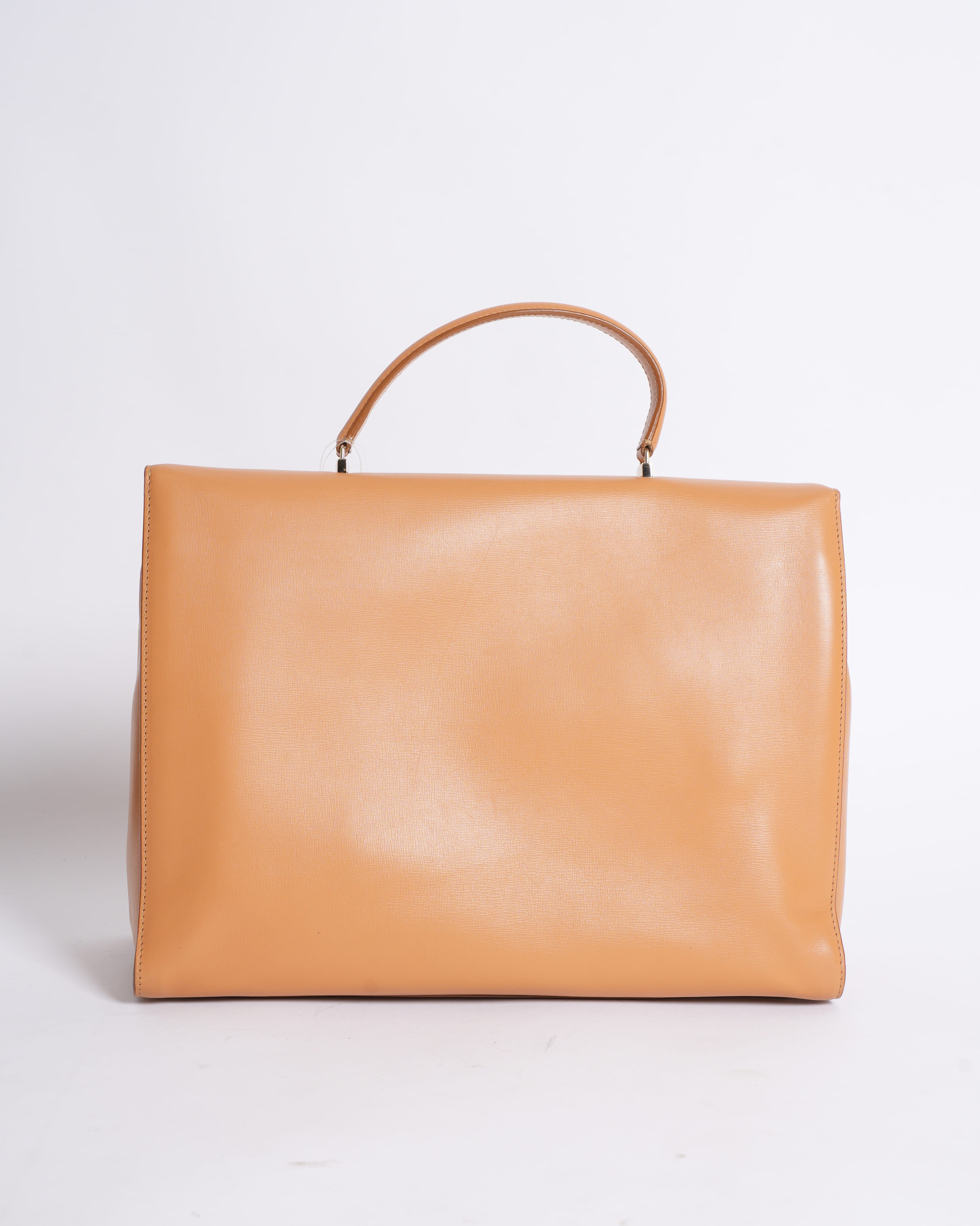 New Giorgio Armani Leather Top Handle Bag