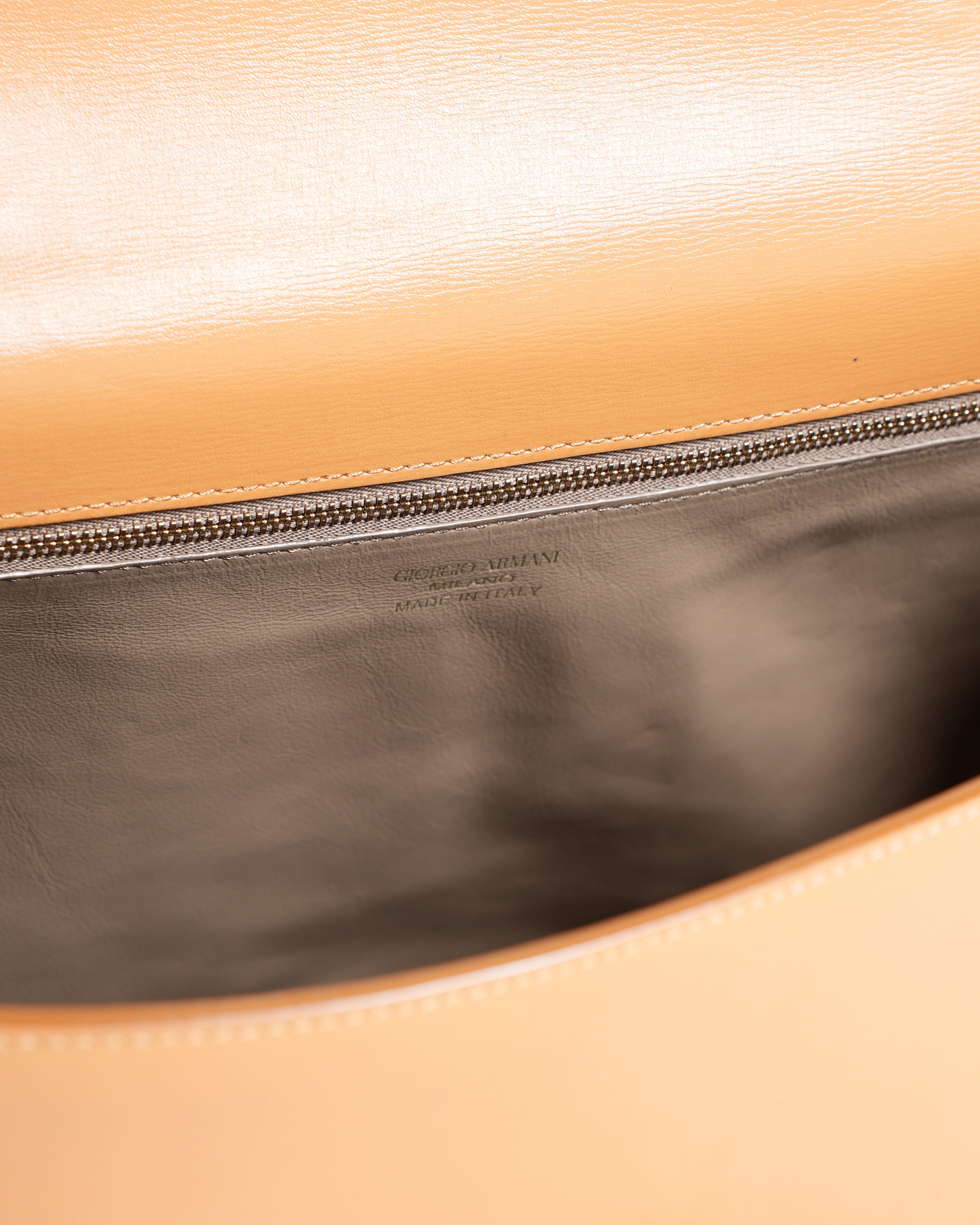 New Giorgio Armani Leather Top Handle Bag