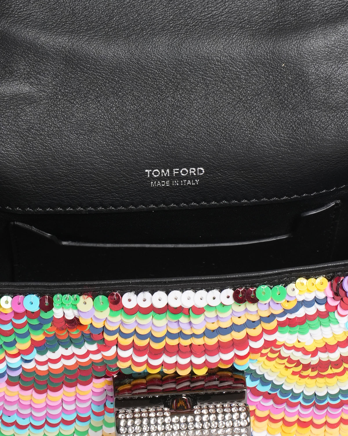 Tom Ford Natalia Chain Shoulder Bag In Sequin With Crystals Mini