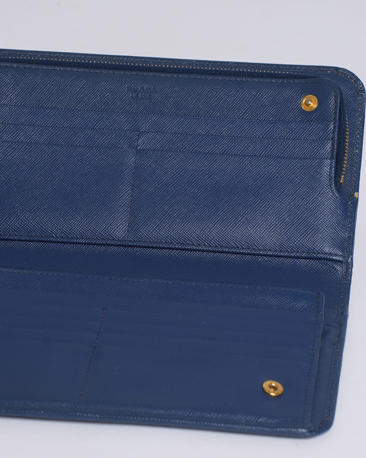 Prada Navy Blue Saffiano Leather Wallet