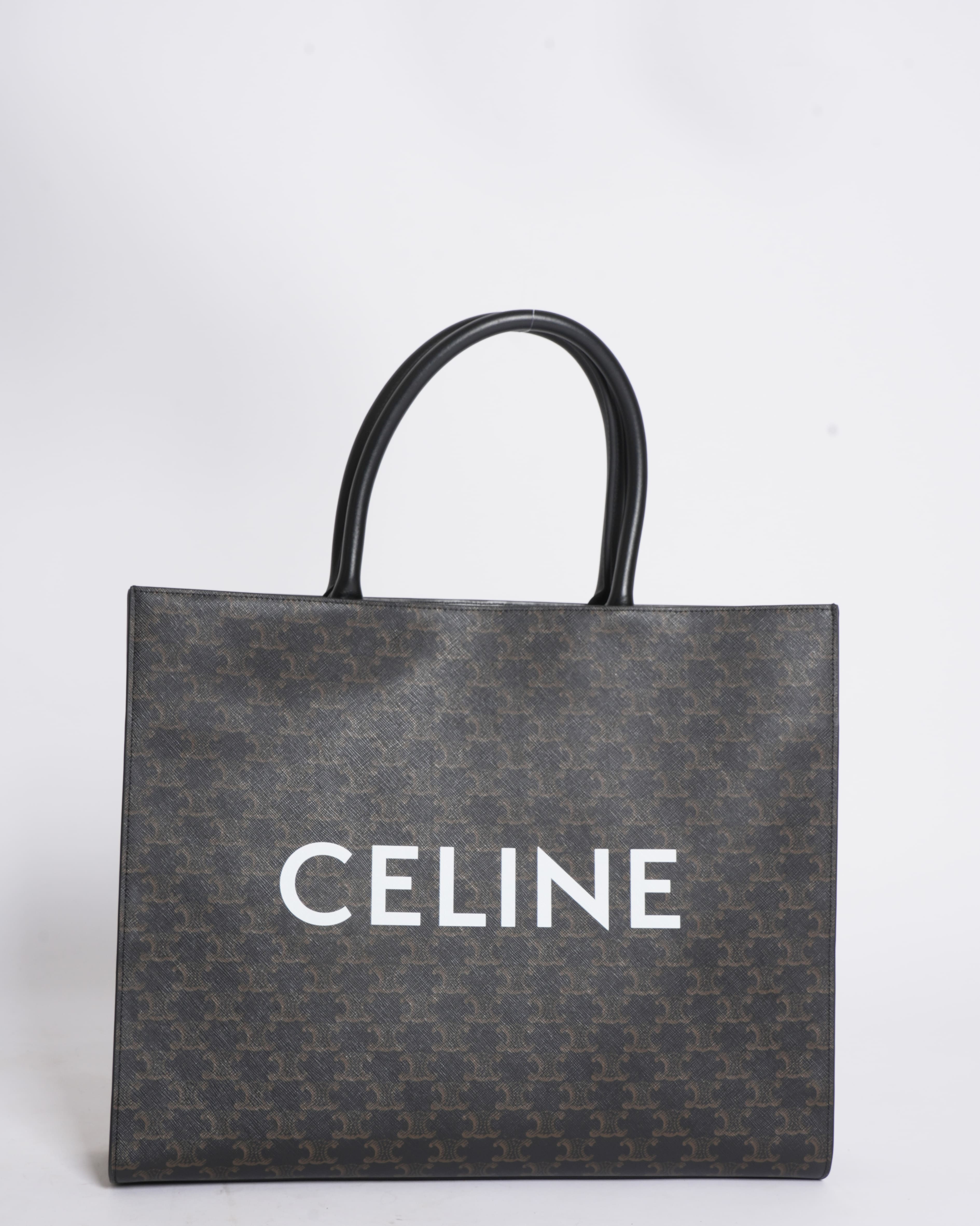 New Celine Triomphe Logo Tote in Brown