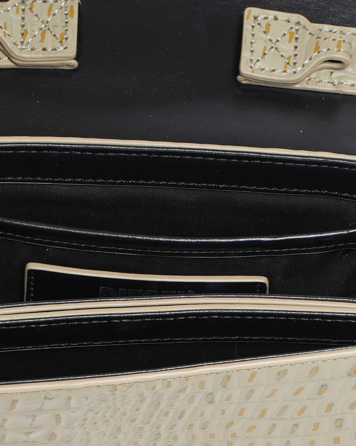 Diesel 1DR Croco Print & Embossed Top Handle Shoulder Bag
