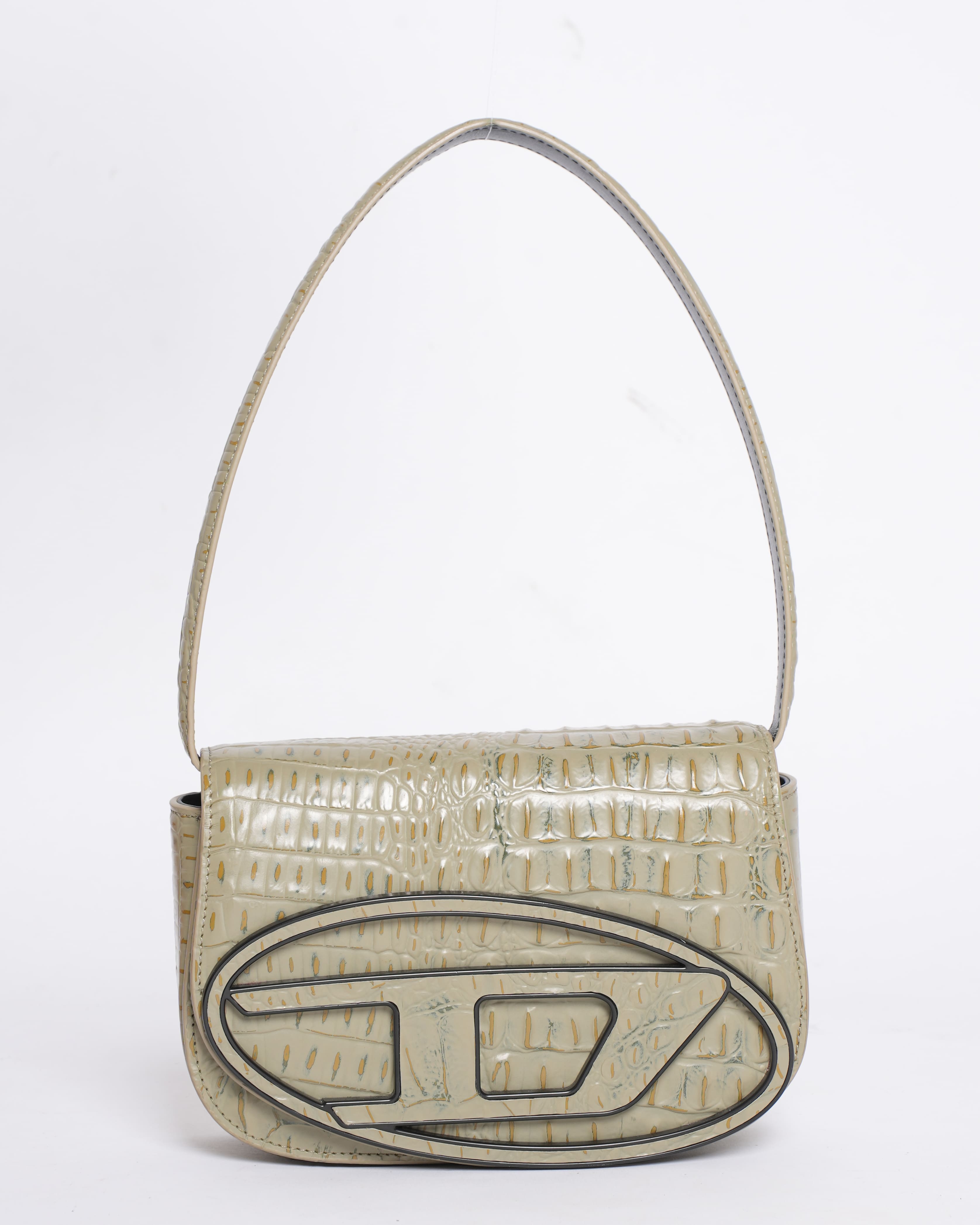 Diesel 1DR Croco Print & Embossed Top Handle Shoulder Bag