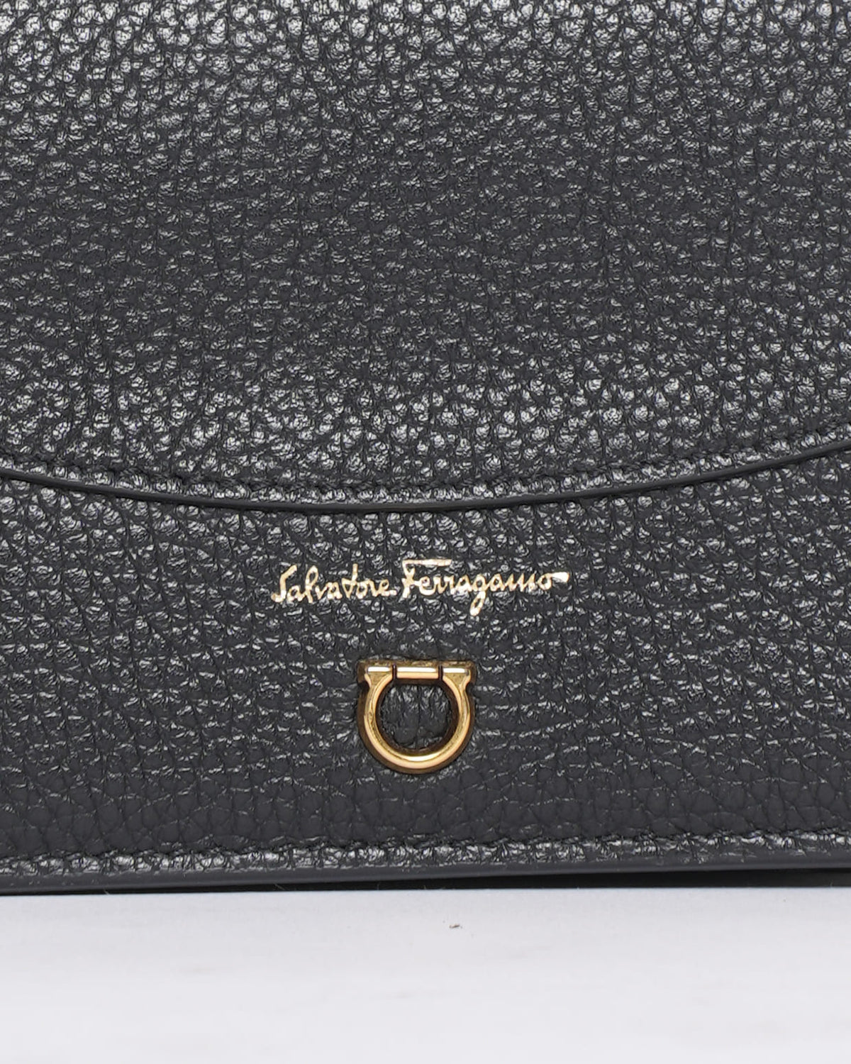 Salvatore Ferragamo Black Leather Bi-Fold Wallet
