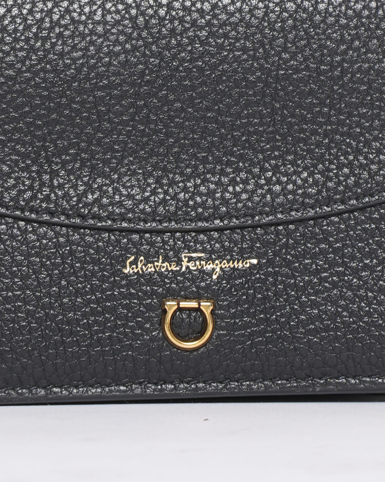 Salvatore Ferragamo Black Leather Bi-Fold Wallet