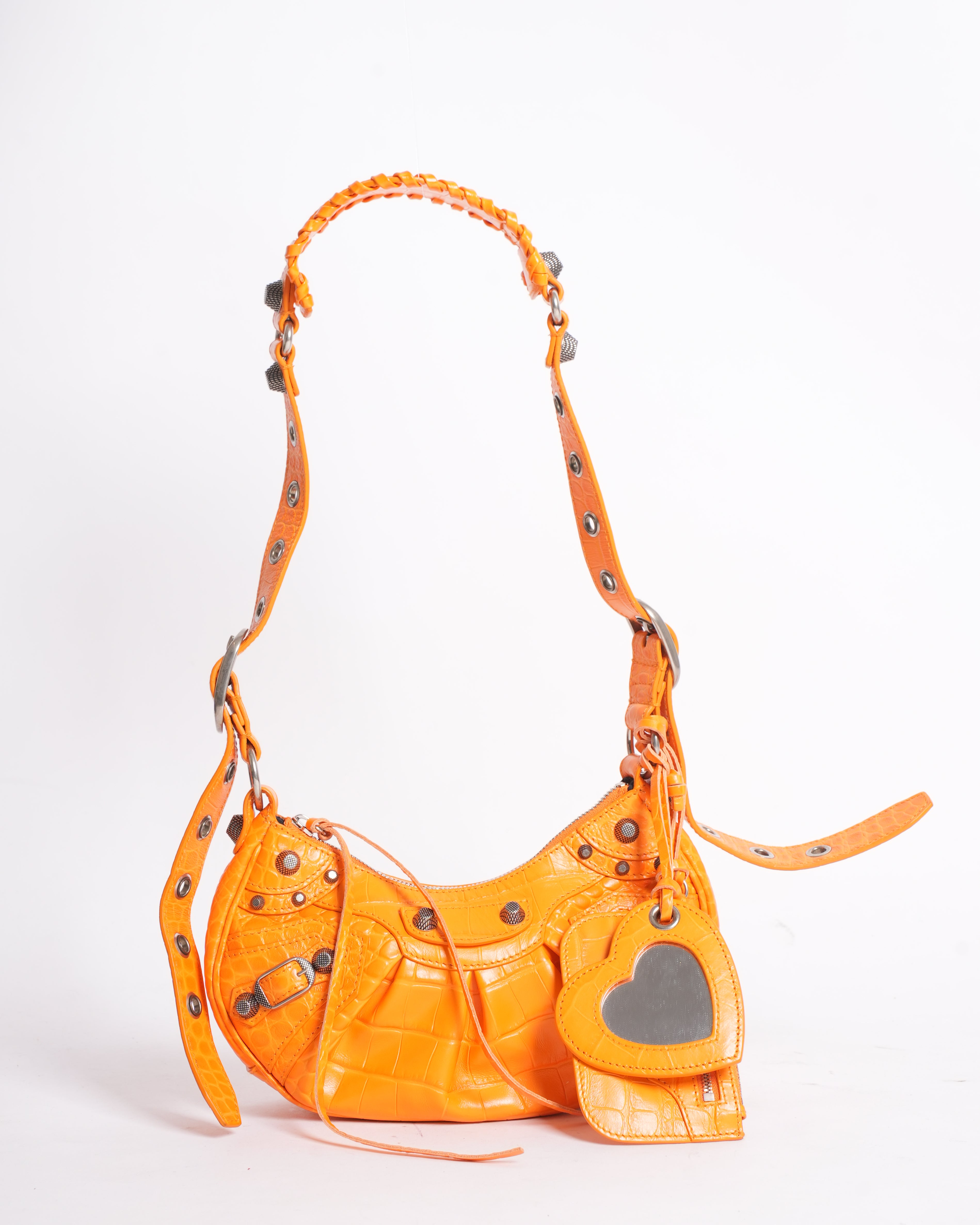 New Balenciaga XS Le Cagole Shoulder Bag In Fluo Orange