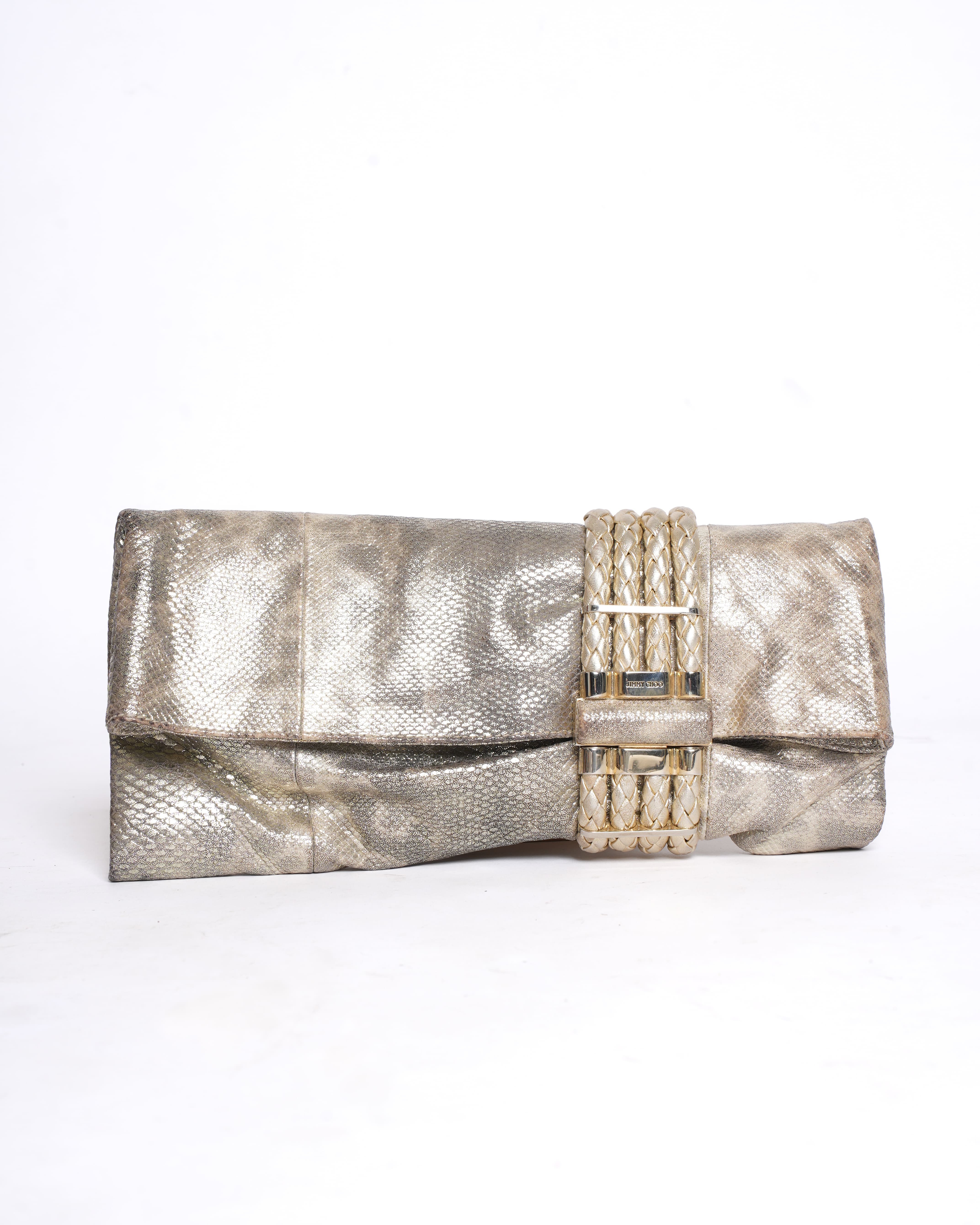 Jimmy Choo Metallic Leather Clutch