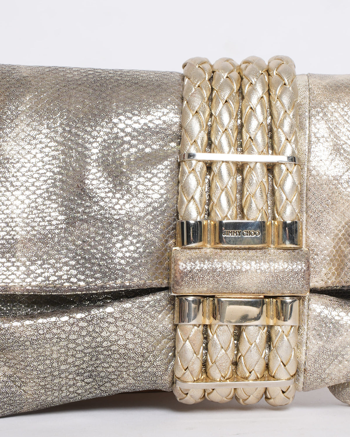 Jimmy Choo Metallic Leather Clutch