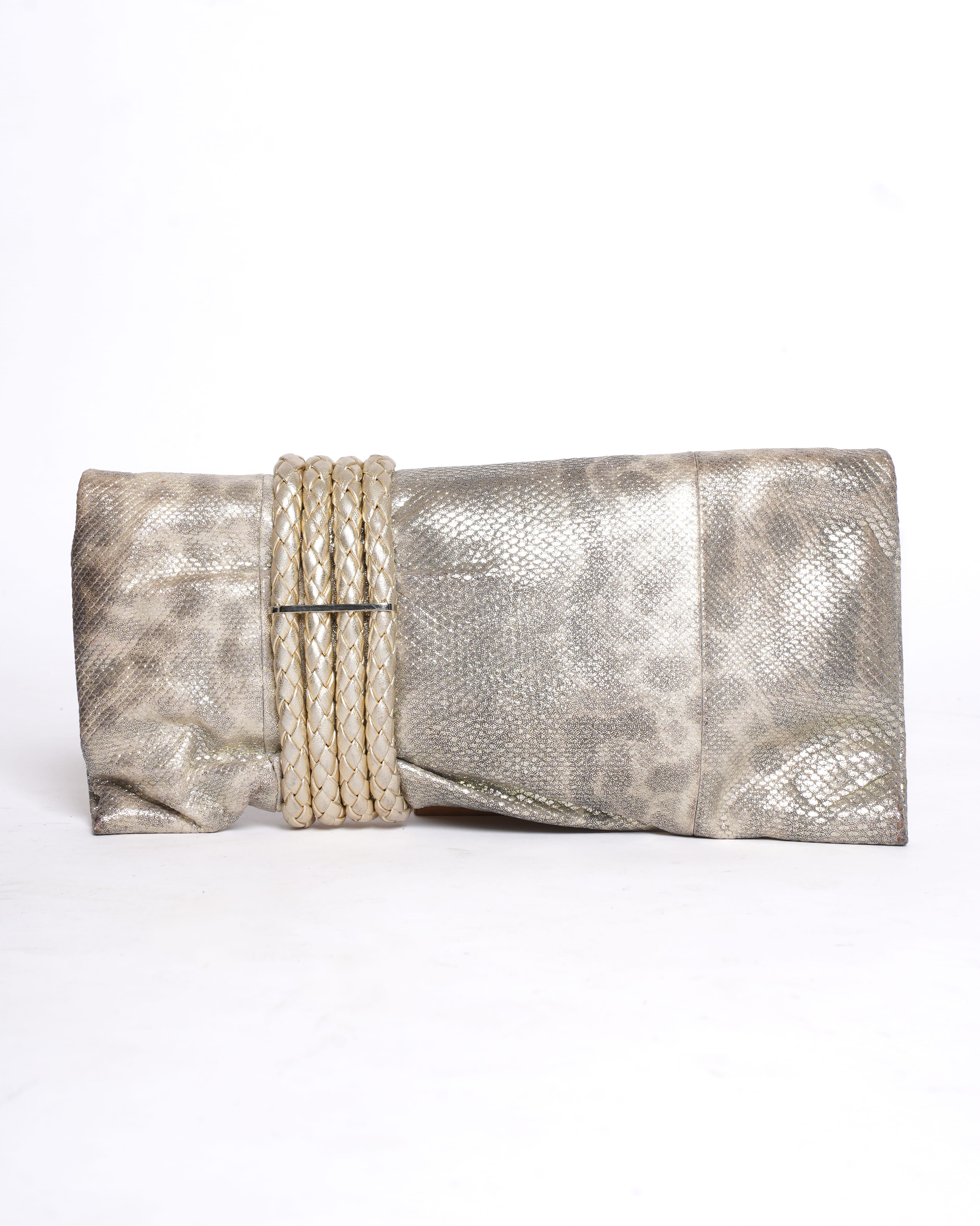 Jimmy Choo Metallic Leather Clutch