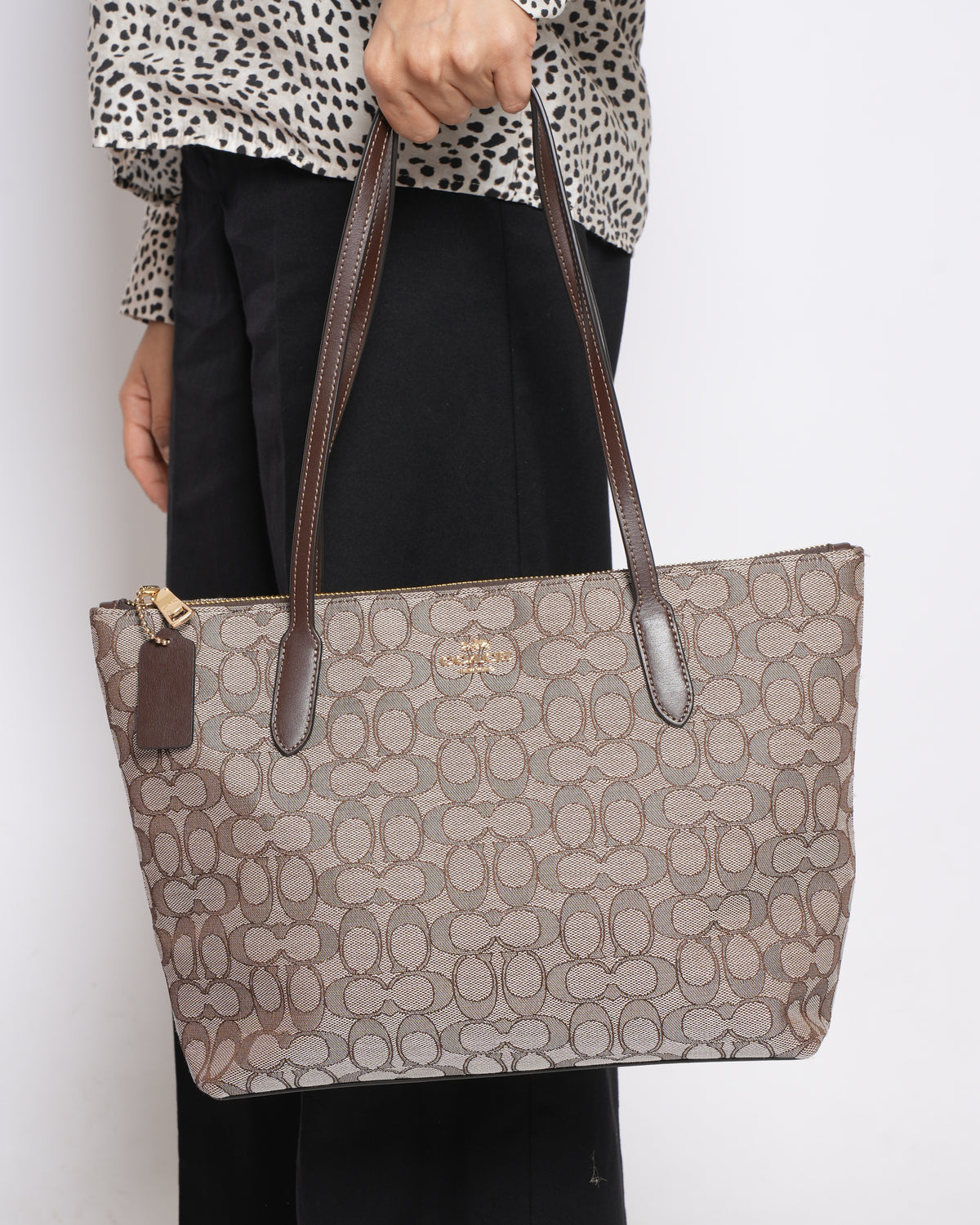 New Coach Monogram Canvas Shoulder Bag