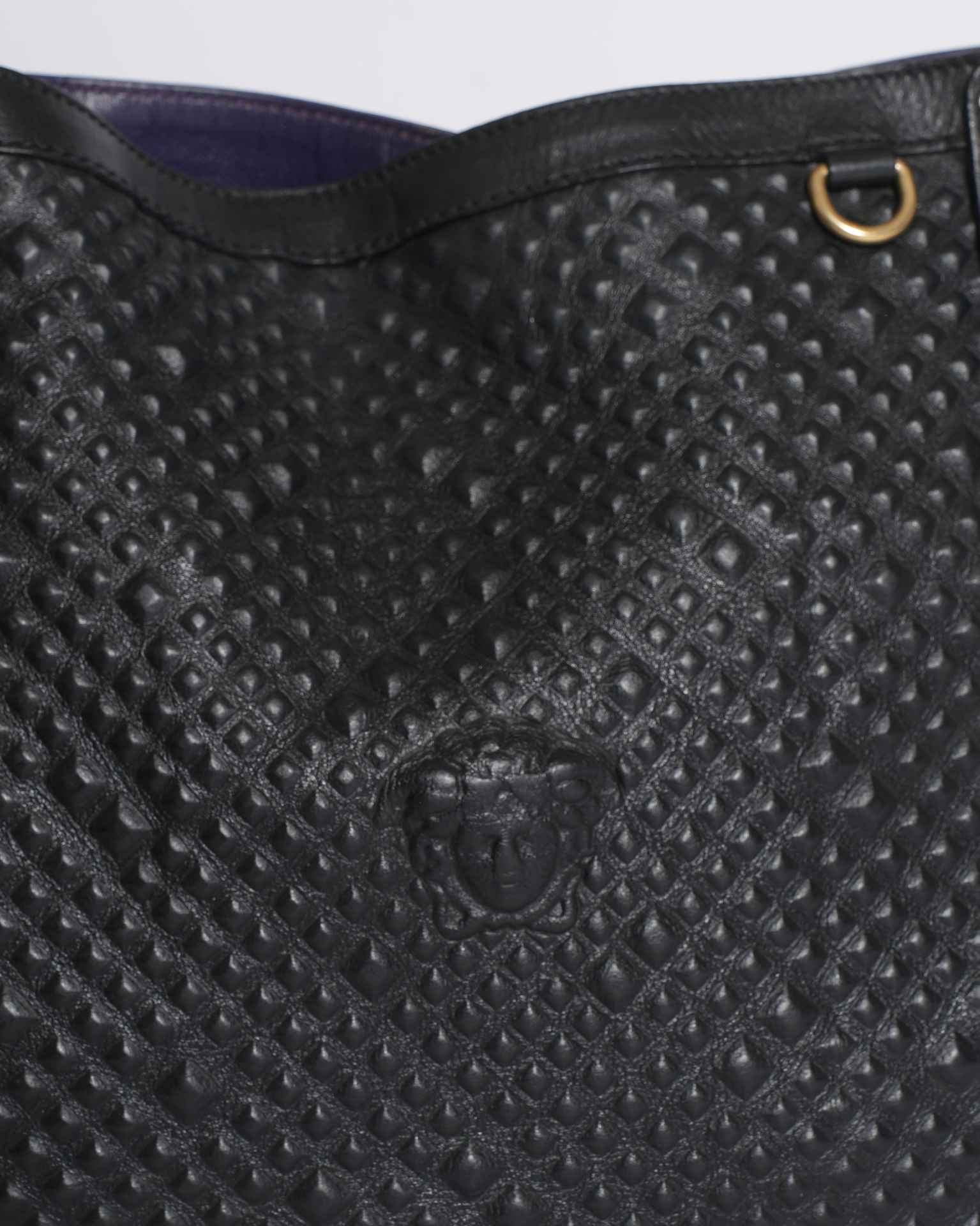 Versace Leather Hobo Bag In Black