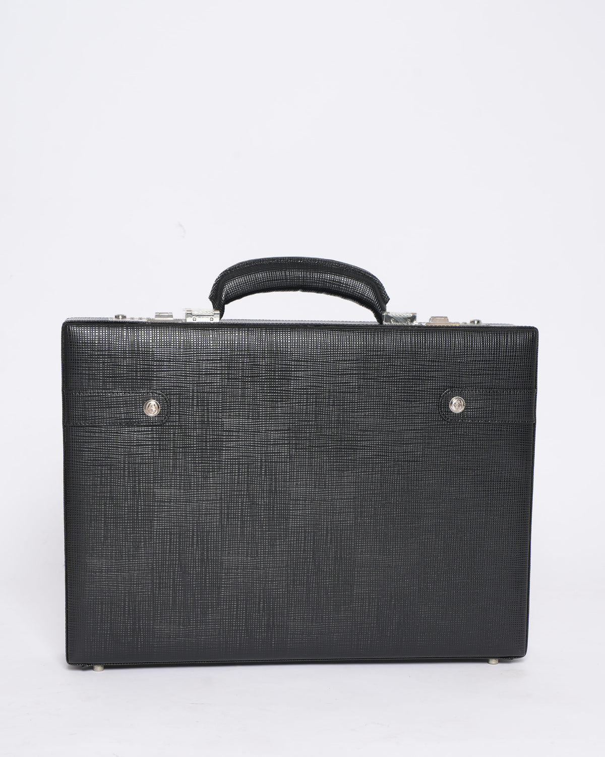 New Philippe Charriol Black Leather Executive Briefcase