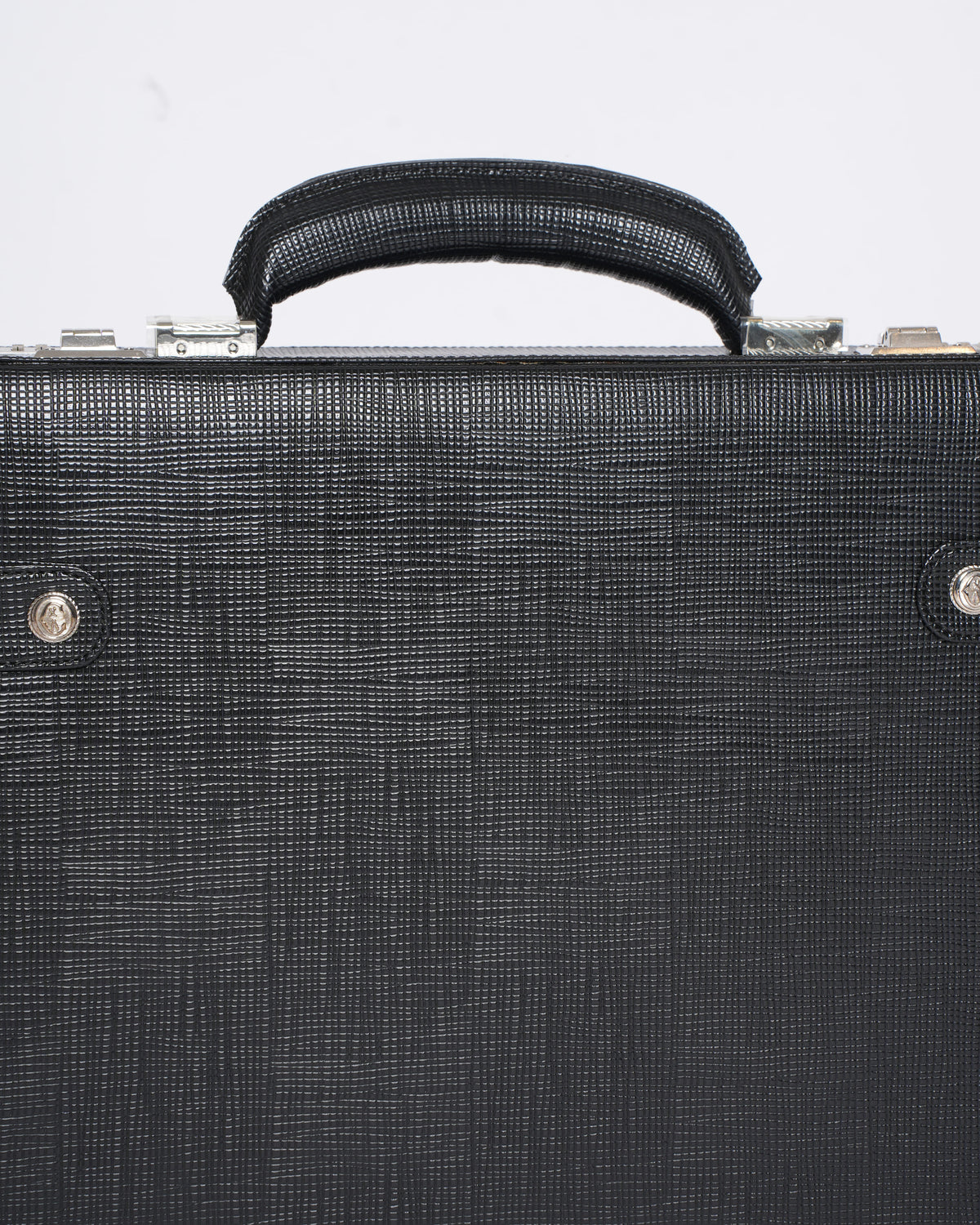 New Philippe Charriol Black Leather Executive Briefcase