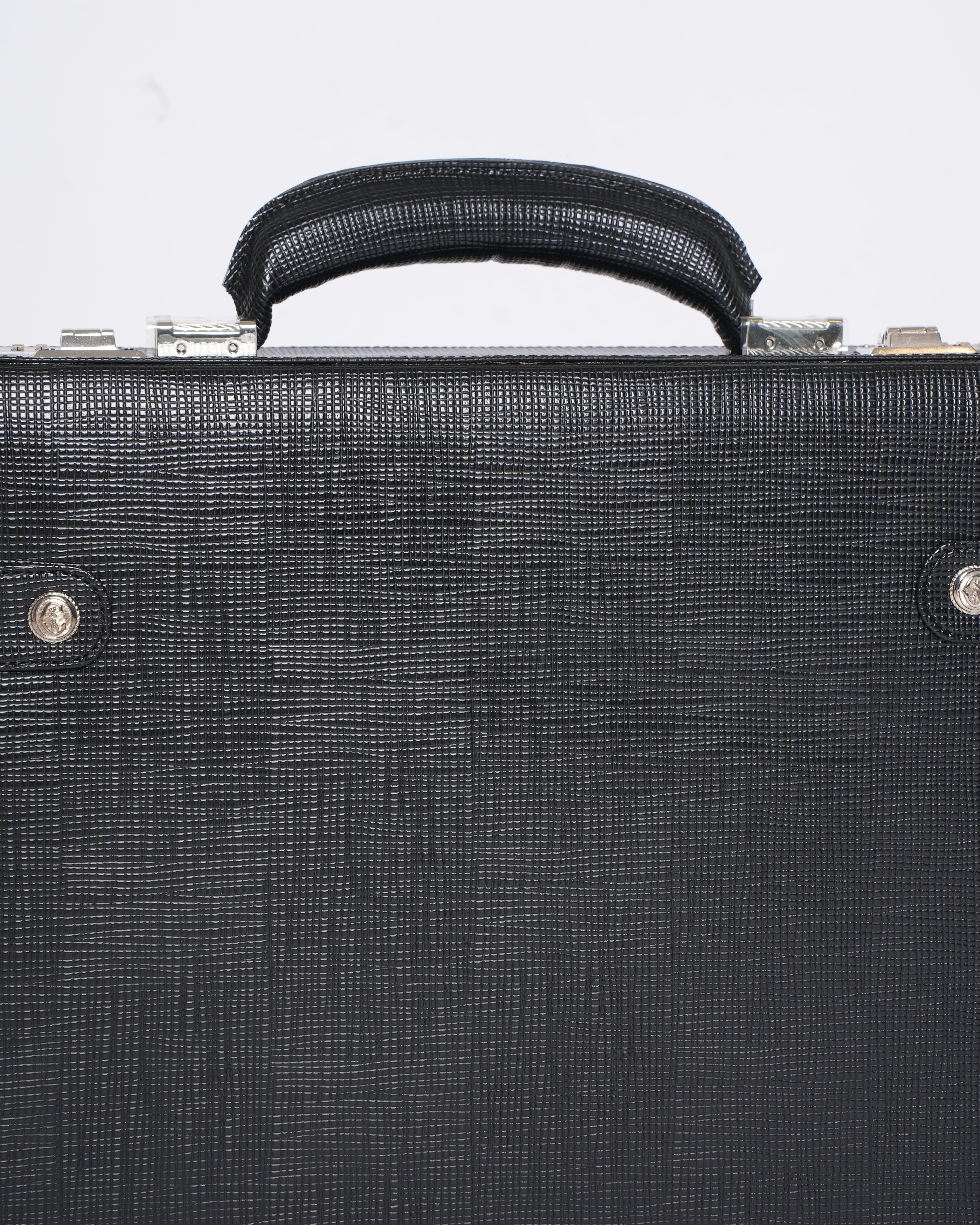 New Philippe Charriol Black Leather Executive Briefcase