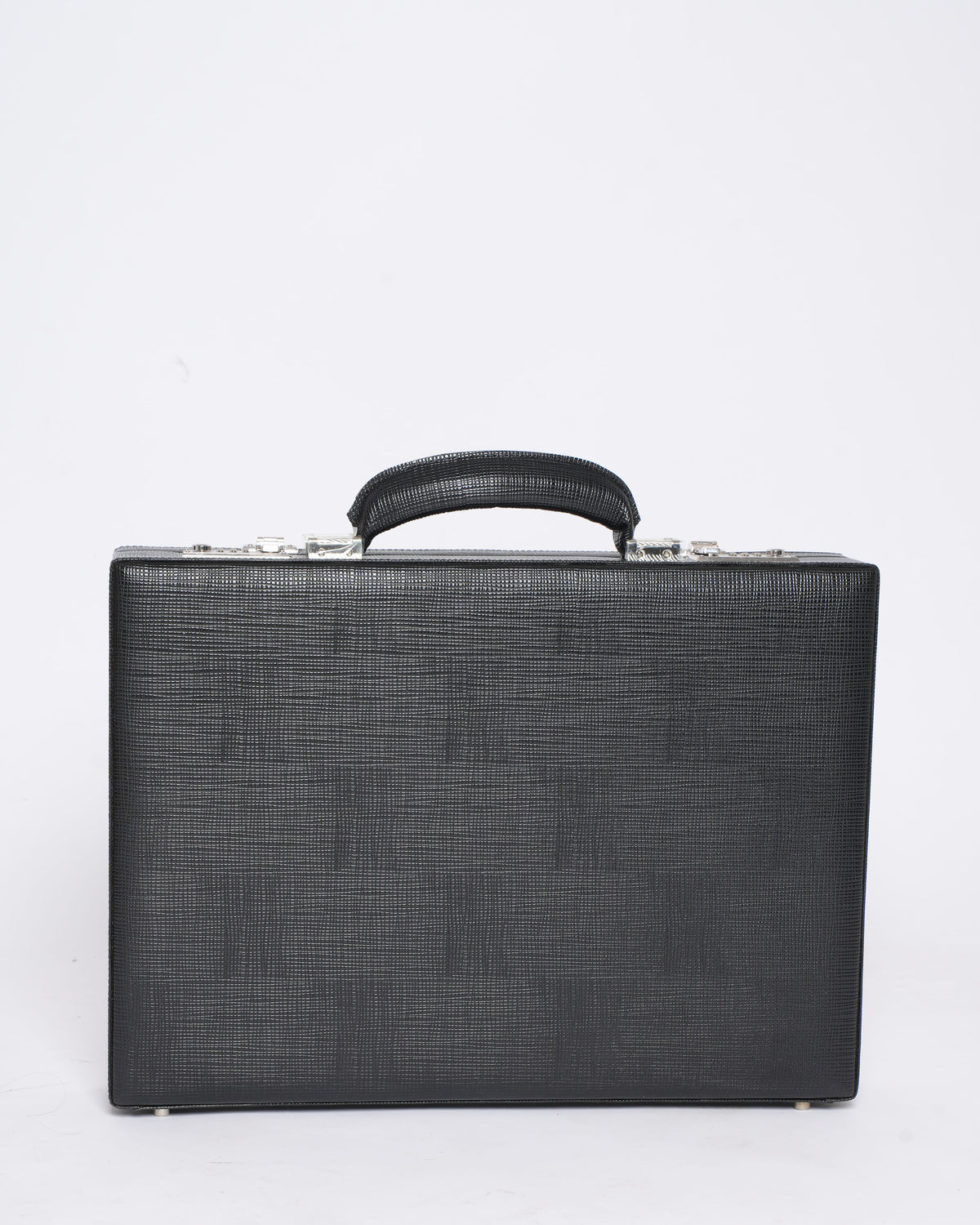 New Philippe Charriol Black Leather Executive Briefcase