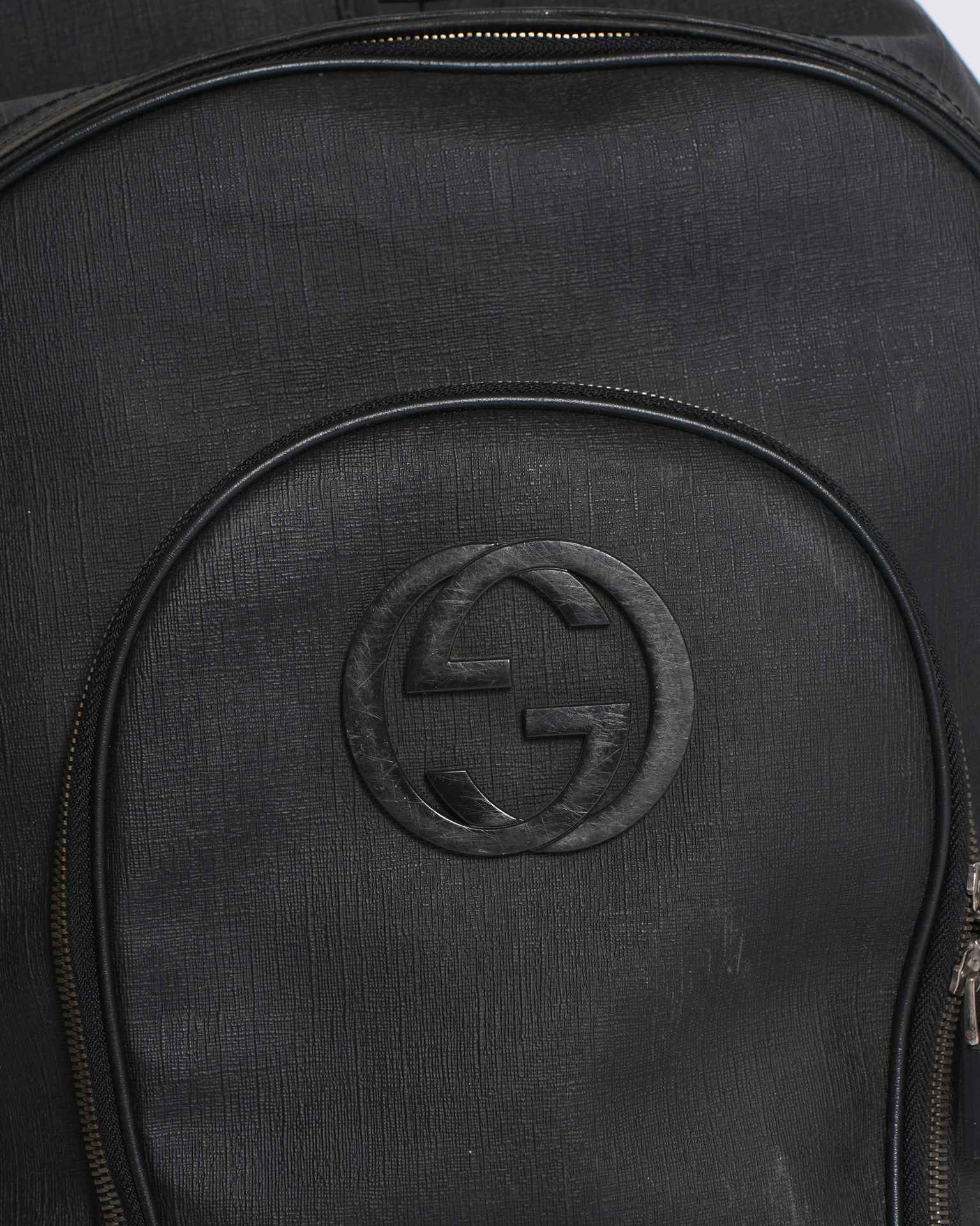 Gucci Black Coated Canvas Backpack Men's