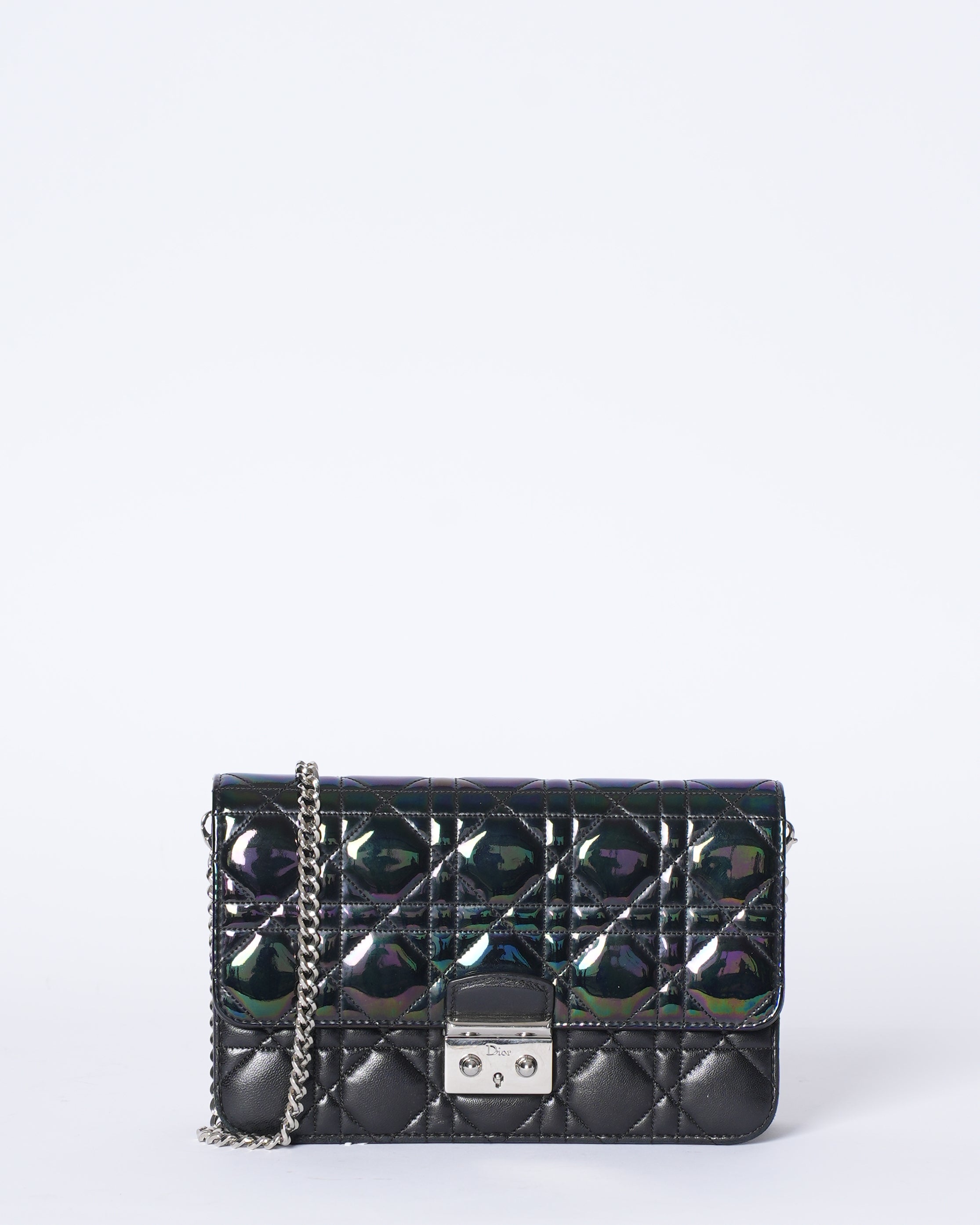 Christian Dior Black Lambskin Cannage Miss Dior Promenade Clutch