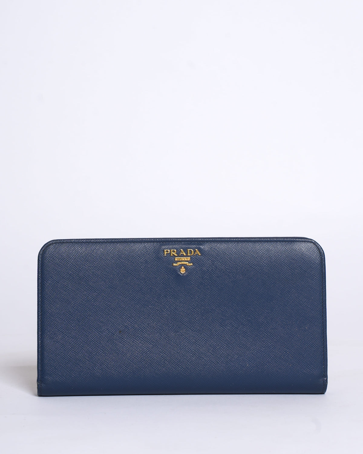 Prada Navy Blue Saffiano Leather Wallet