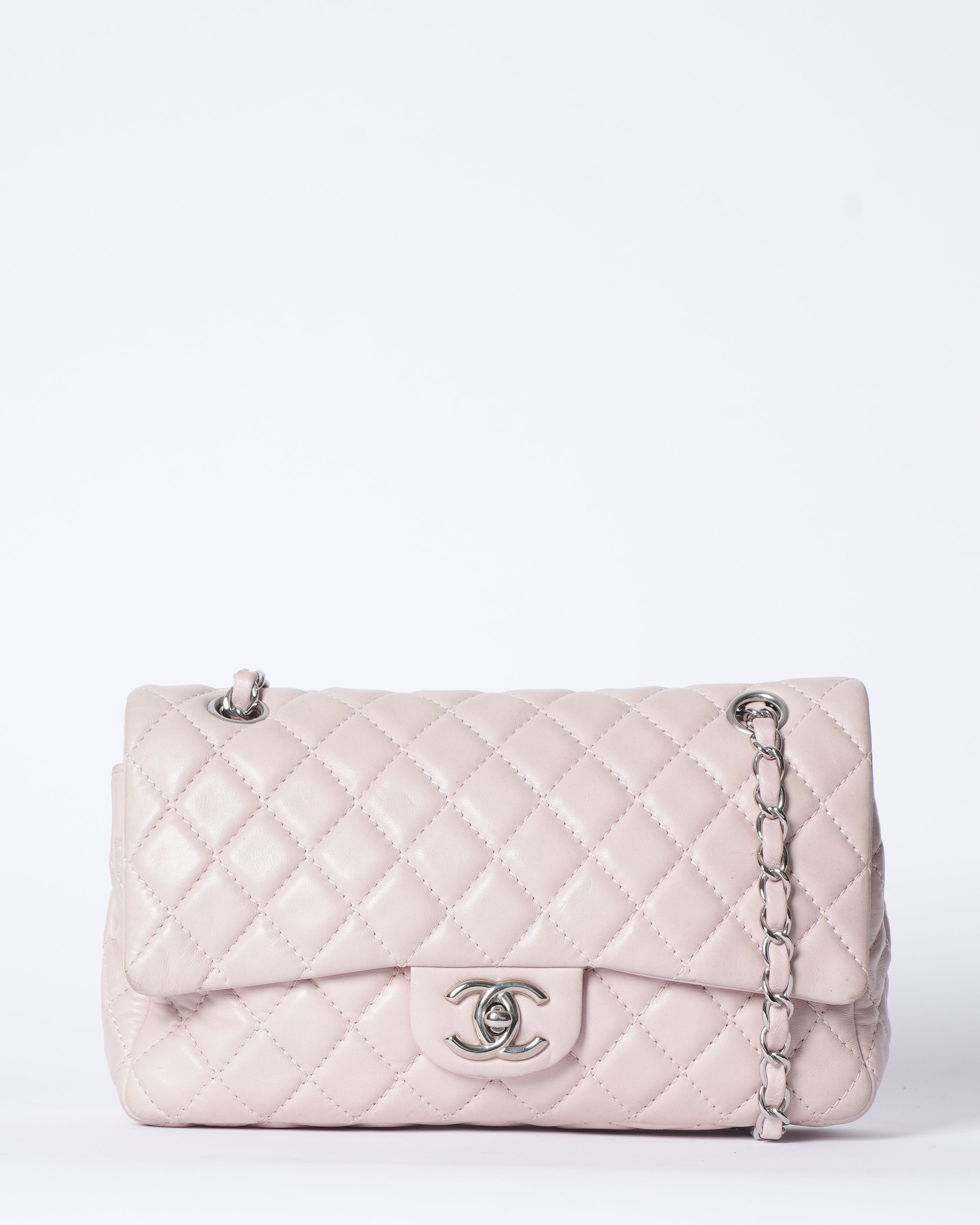 Chanel Light Pink Quilted Leather Classic Flap Bag